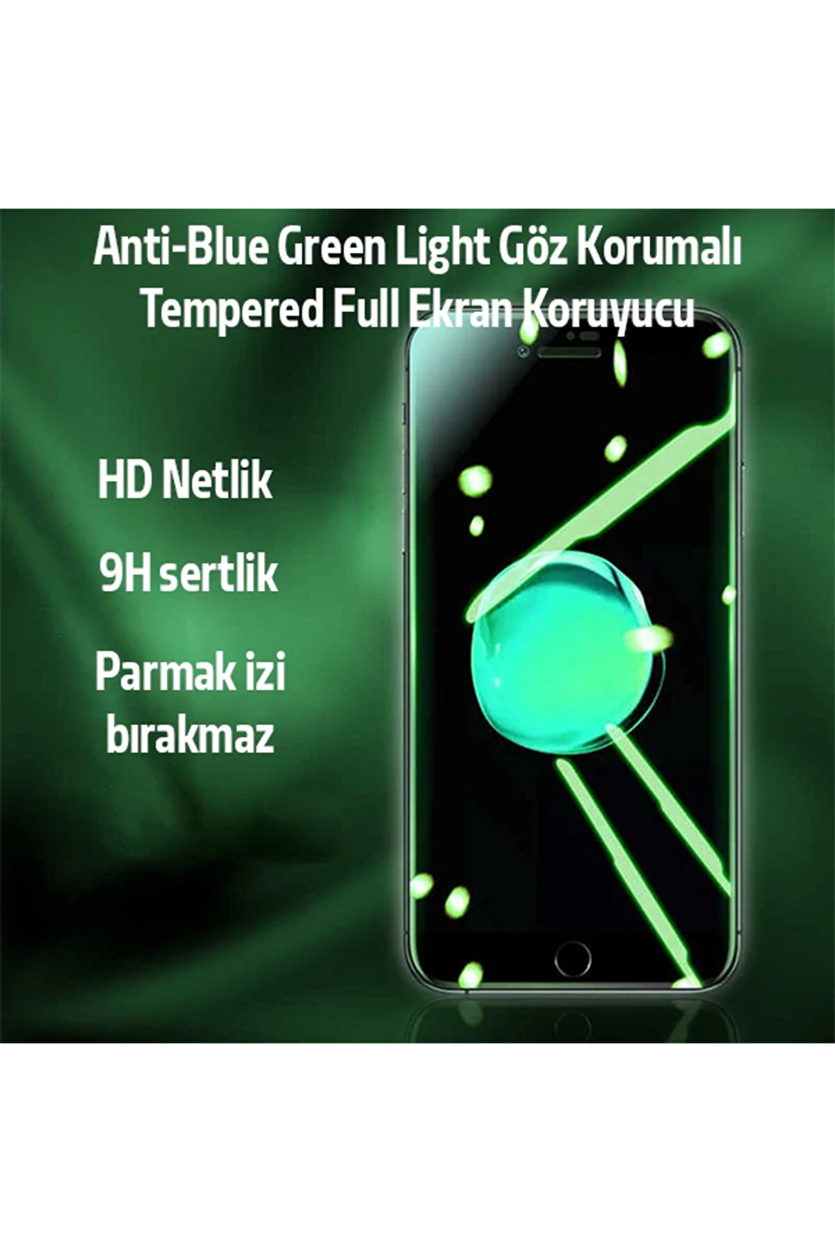 Ally İphone 8 Plus 7 Plus Anti̇ -Blue Green Li̇ght Göz Korumalı Tempered Full E - Dropx7104-7084