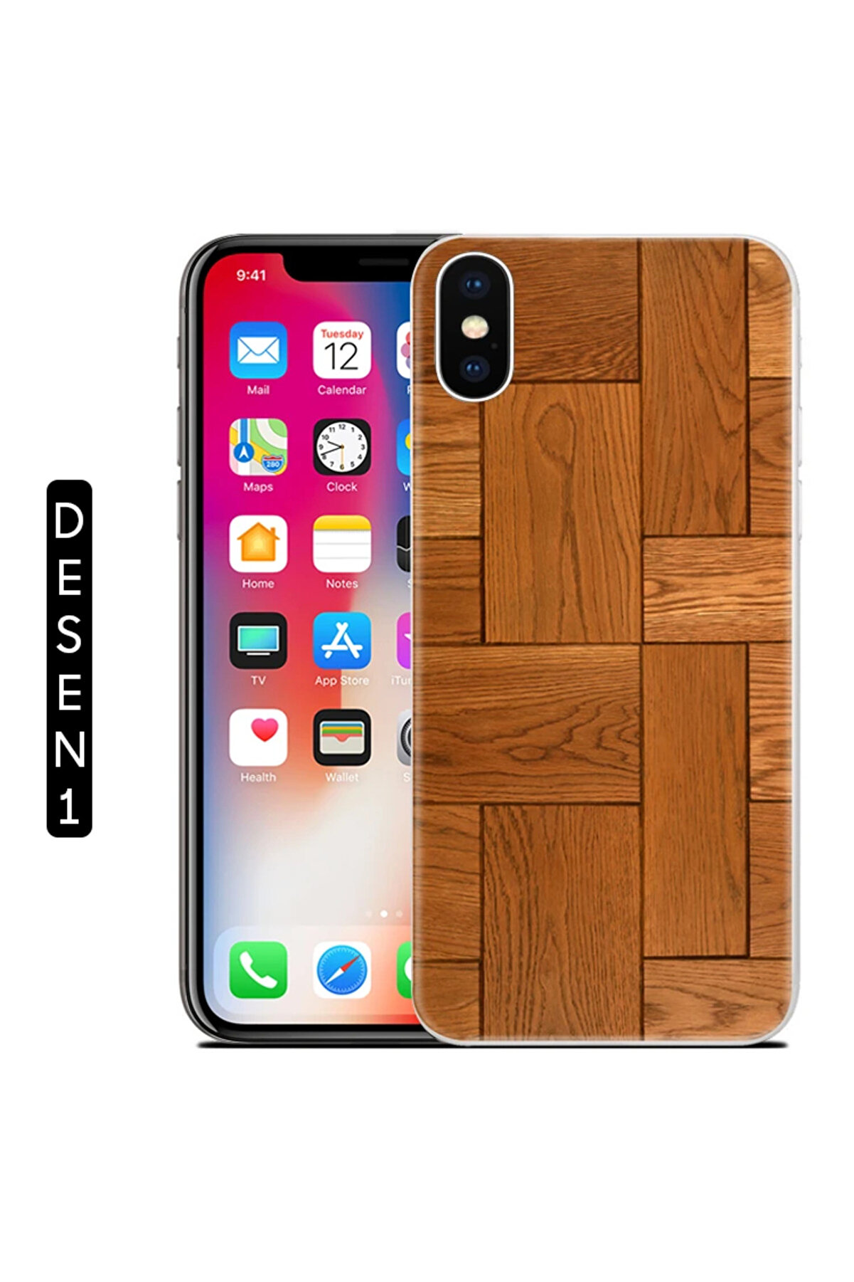 Ally İphone X Xs Mermer Desenli̇ Soft Si̇li̇kon Kılıf-(5775) - Gms1866-5467