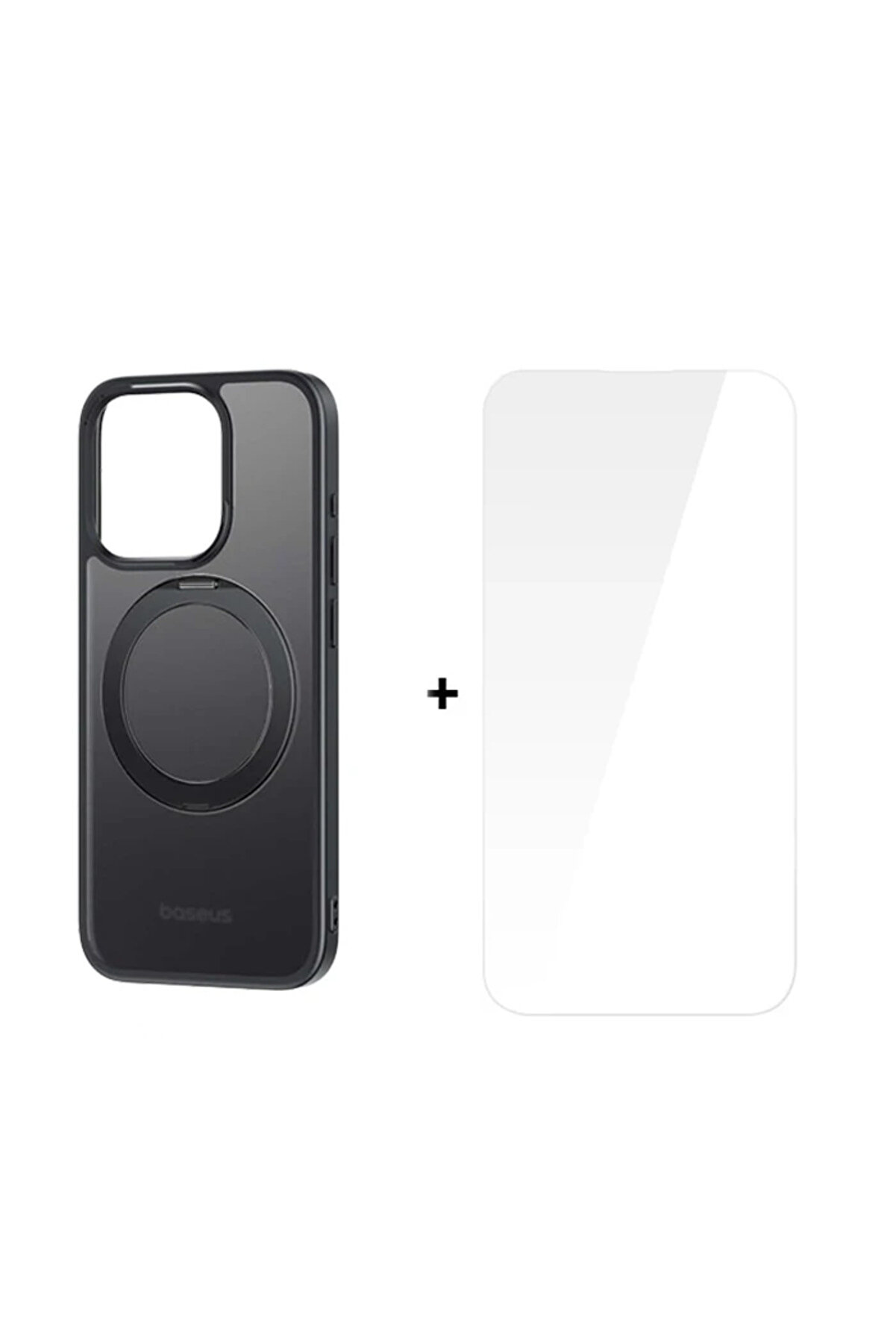 gizmurstore iPhone 15 Pro Max SkyRing Serisi Standlı Magsafe Manyetik Kılıf + Tempered Ekran - GMS1710-2954
