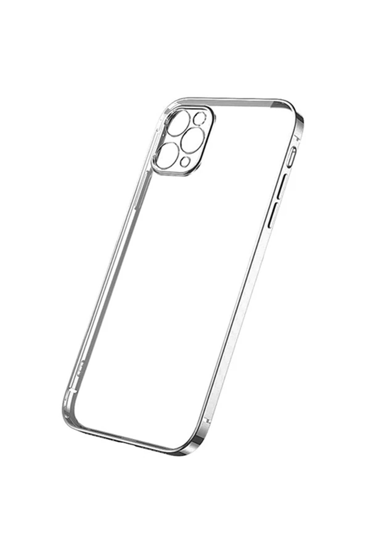 gizmurstore ALLY İPhone 12 Pro 6.1 Metal Görünümlü Darbeye Dayanıklı Silikon Kılıf-(577 - GMS5949-7022