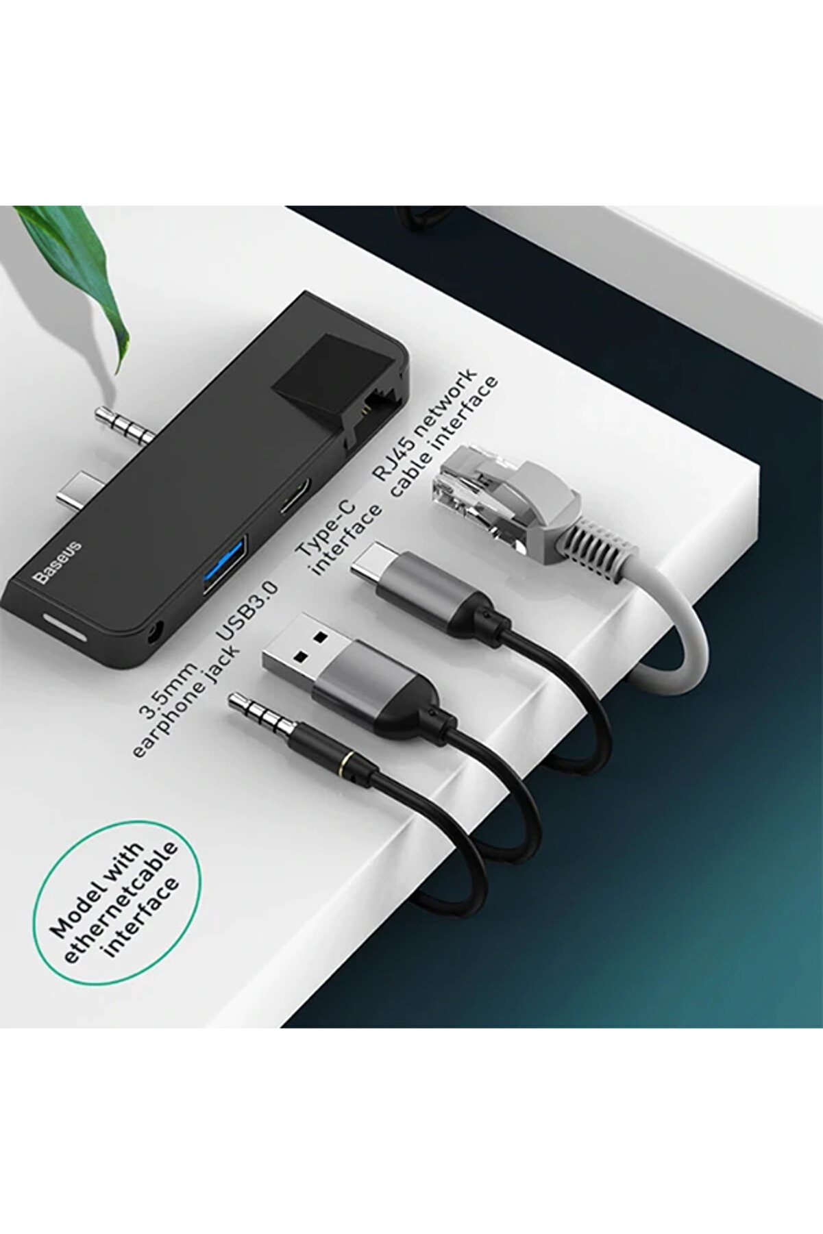 Multi̇functi̇onal Hub Surface Go(Type-C+Audi̇o To Rj45+Usb3.0+Type-C(Data)+Audi̇o)-(5775 - Chtbıl7555-2