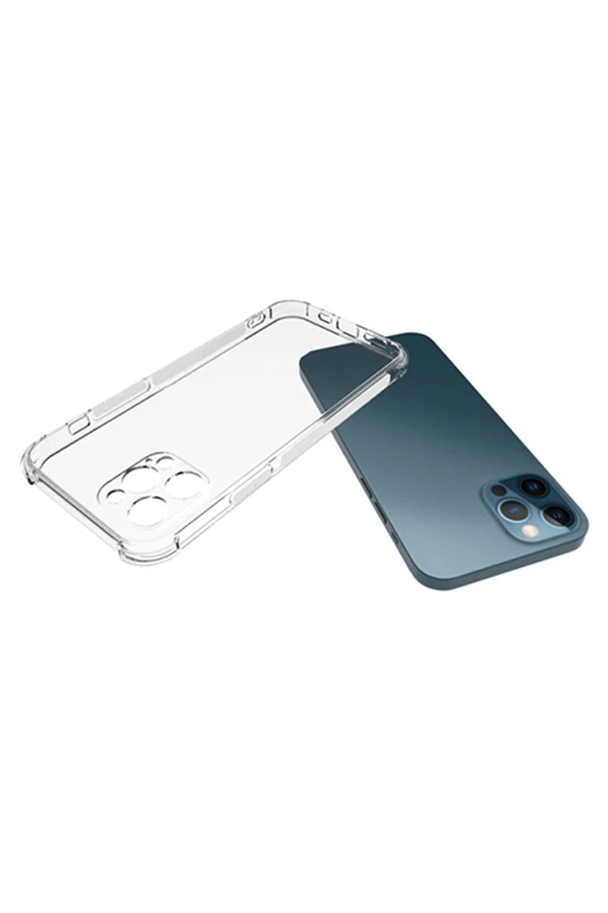 İphone 12 Pro 6.1 Anti̇-Drop Si̇li̇kon Kılıf Kamera Korumalı Şeffaf Si̇li̇kon K - Dropx7046-4720