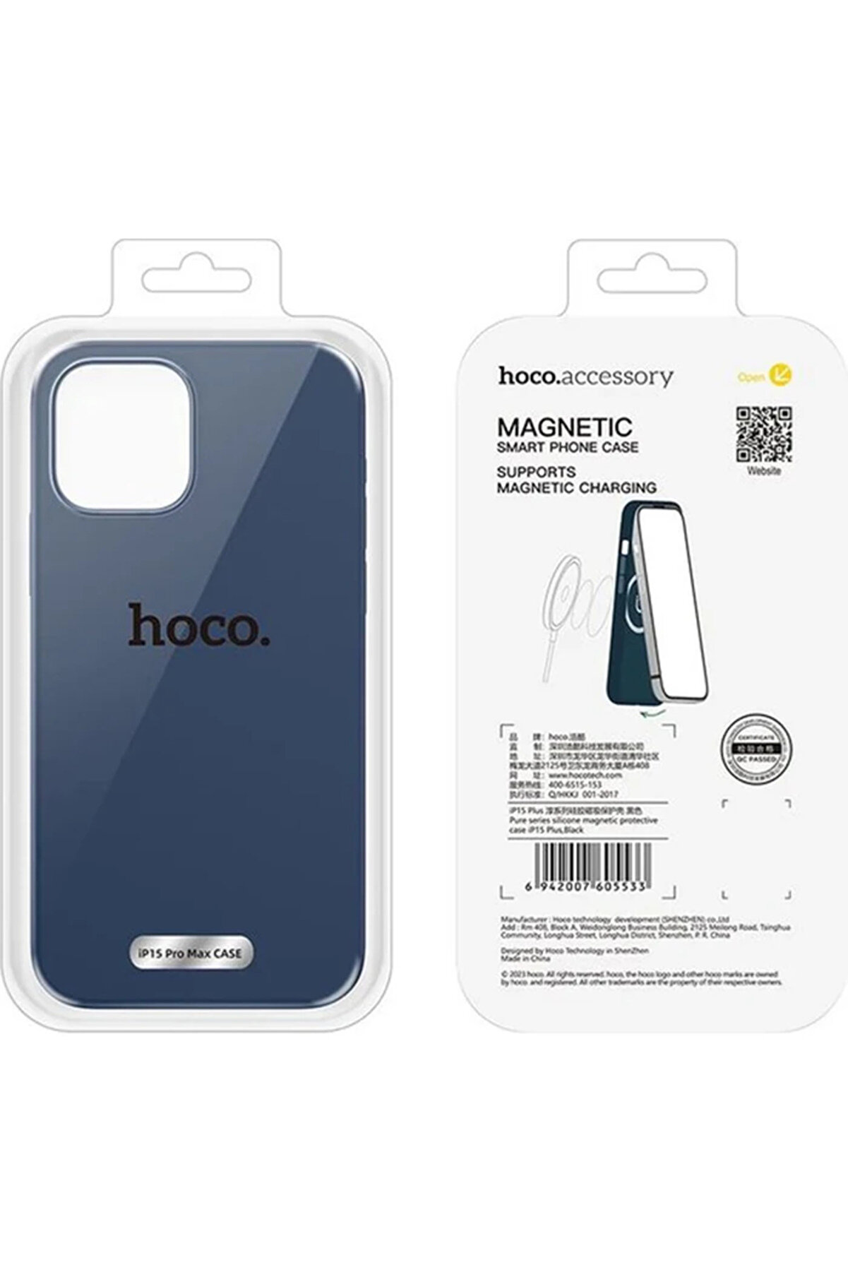 Mrpurple Hoco Pure Seri̇es İphone 15 Pro Max Manyeti̇k Si̇li̇kon Kılıf-(5775)