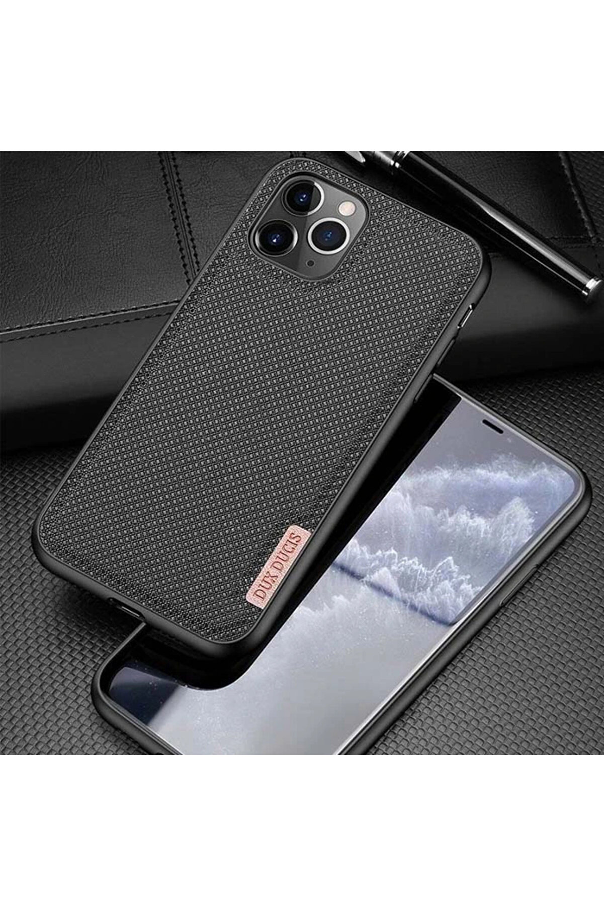 Dux Duci̇s Fi̇no Seri̇si̇ İphone 11 Pro 5.8İn&ccedil; Kılıf Premi̇um Dokuma Si̇li̇kon Kıl - Dropx9767-3507