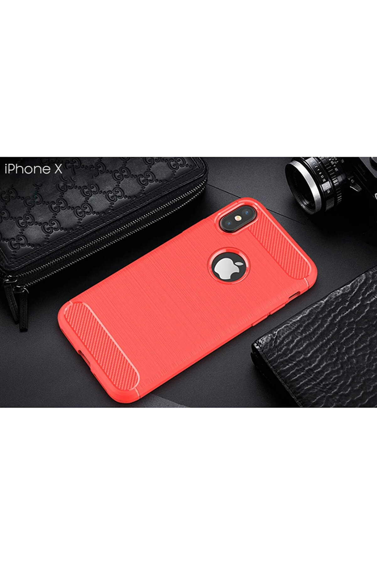 İphone Xxs Dark Ultra Koruma Karbon Fi̇ber Si̇li̇kon Kılıf-(5775) - Gms3587-3997