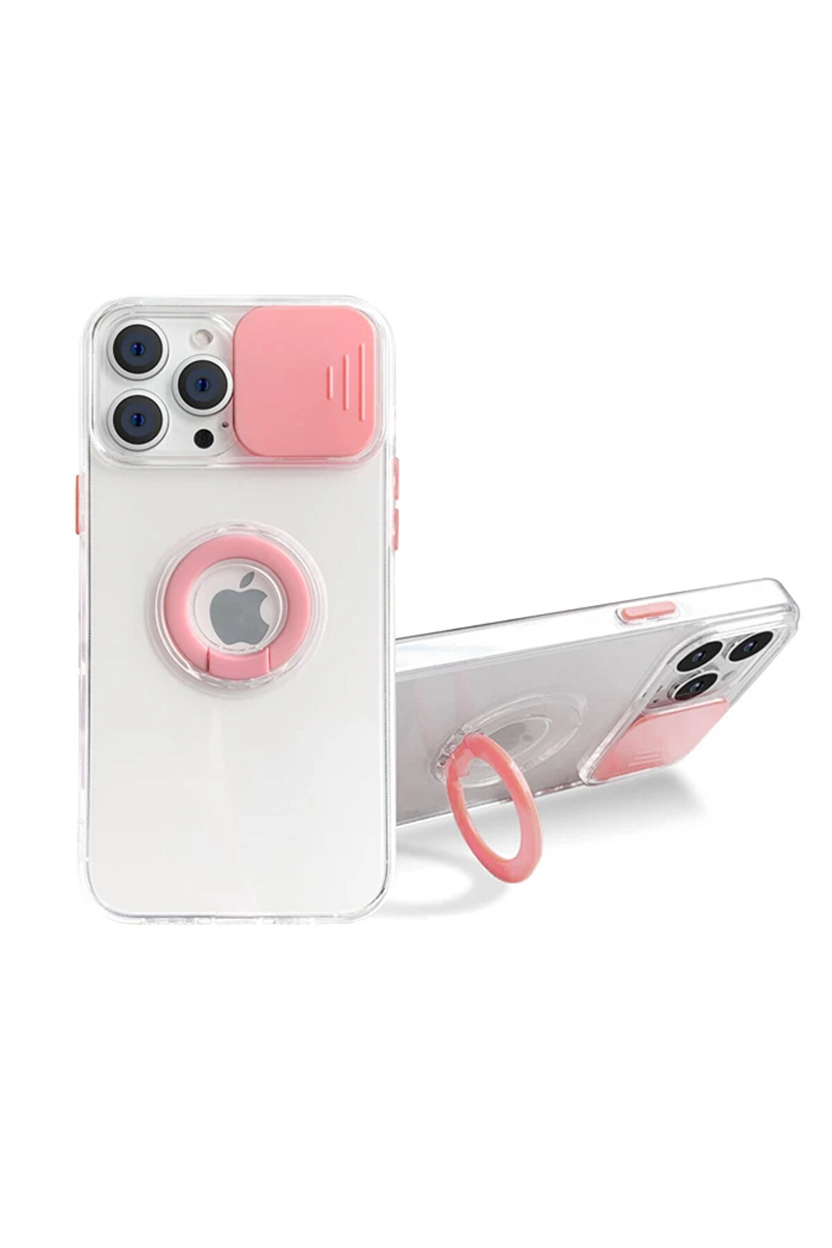 Ally İphone 13 Pro 6.1 İnç Kılıf Sürgülü Kamera Lens Korumalı Yüzük Sta - Dropx5863-4542