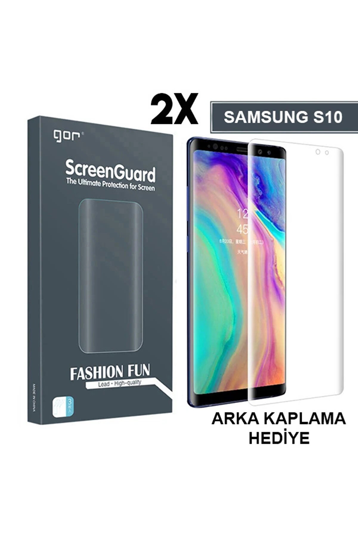 DropCep Gor Sm Galaxy S10 3d Kavisli Darbe Emici Full Ekran Koruyucu 2 Adet Set-(1903) - CKPG4431-2296