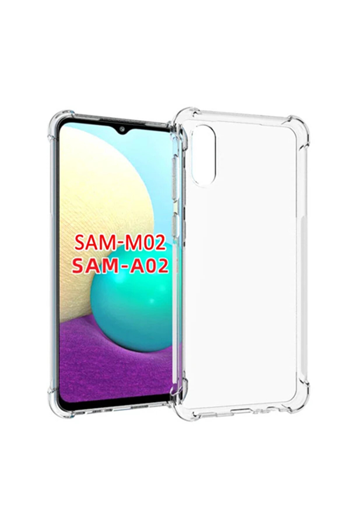 Moda Shop & Butik mrpurple SM Galaxy A02 - M02 Anti-Drop Shockproof Darbe Emici Silikon Kılıf-(5775)