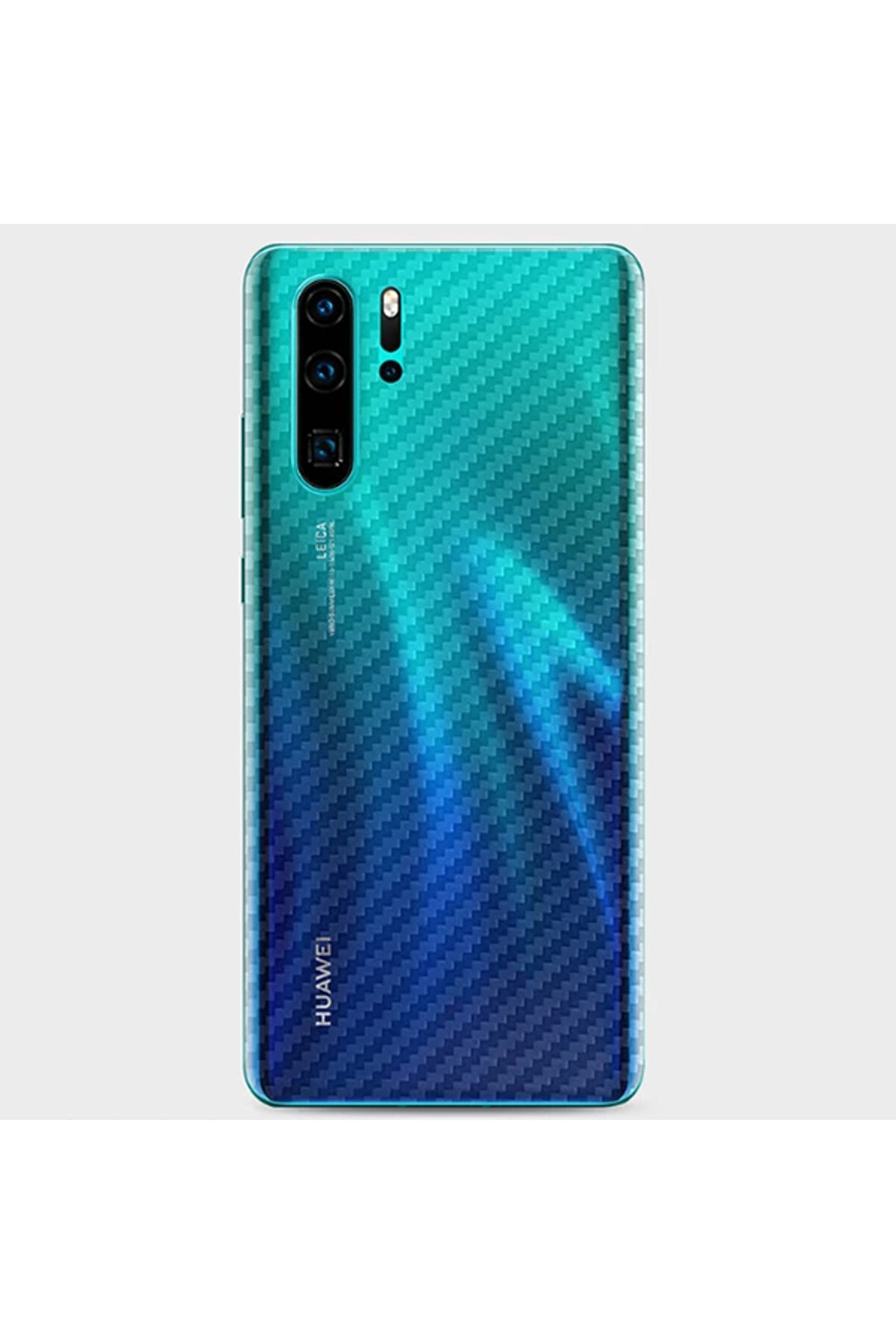 Huawei̇ P30 Pro Şeffaf Karbon Fi̇ber Kaplama Sti̇cker-(1903) - Dropx8817-5013