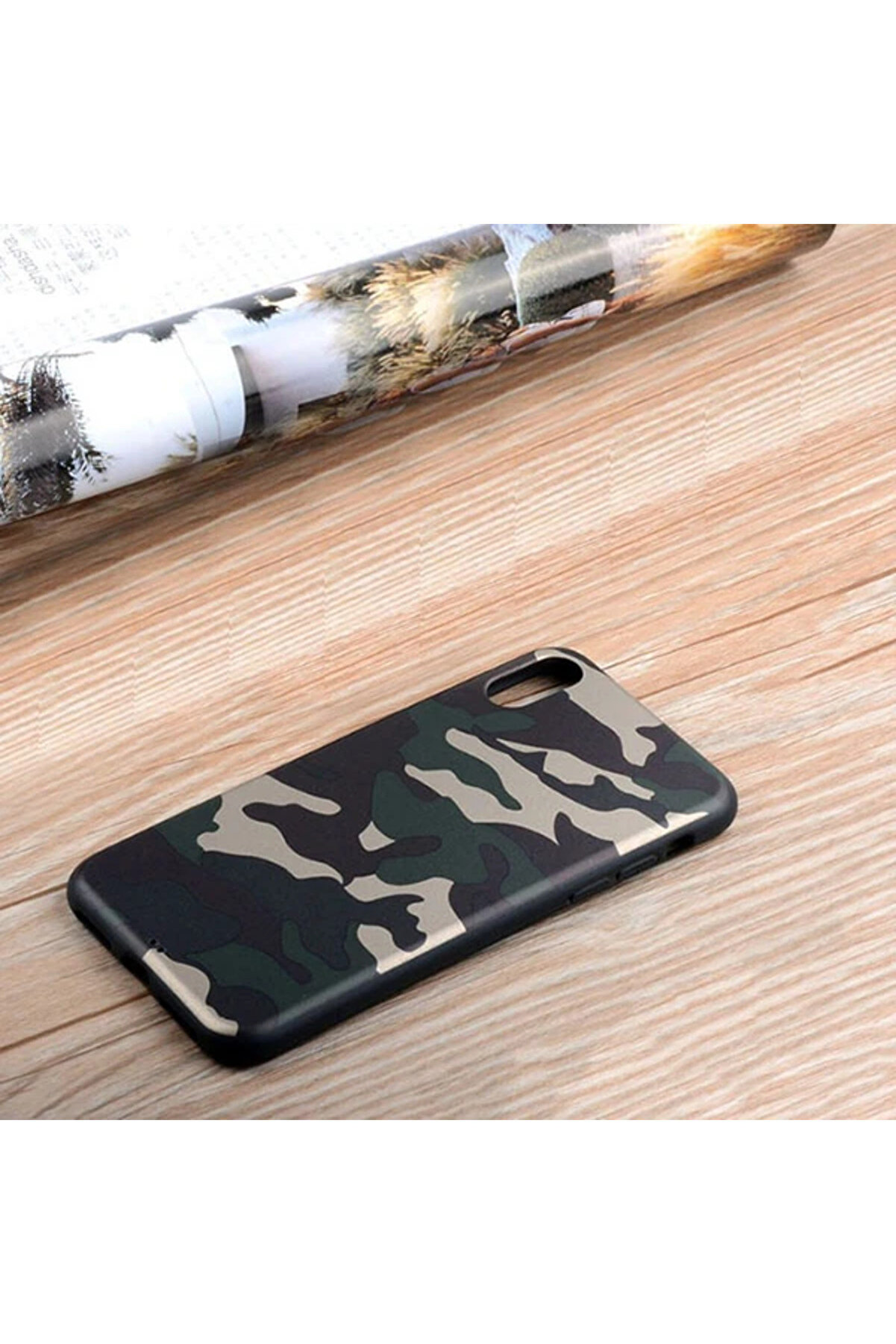 İphone Xs Max 6.5 Kamuflaj Darbe Emi̇ci̇ Si̇li̇kon Kılıf-(5775) - Gms8427-1739