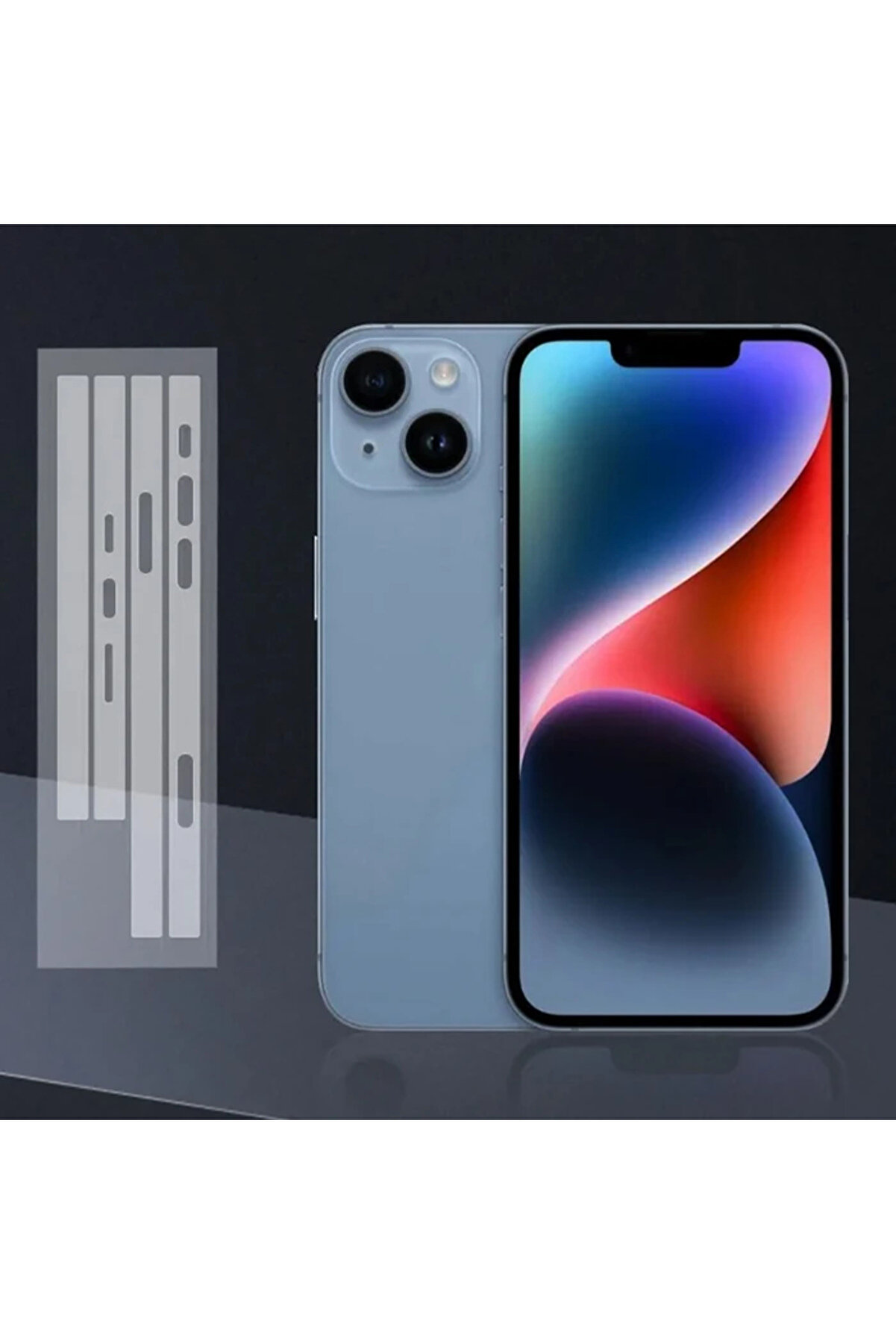 CepteToptan ALLY iPhone 14 Hidrojel Hayalet Yan Alt Üst Kaplama Koruyucu Film-(1903) - DROPX4412-7148