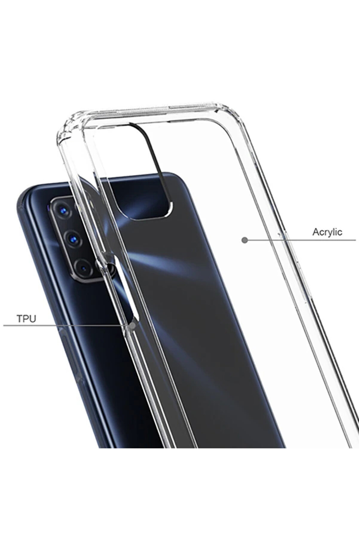 Oppo A52 / A72 / A92 Anti̇-Drop Si̇li̇kon Kılıf Shockproof Kılıf-(1903) - Tknal4527-2004