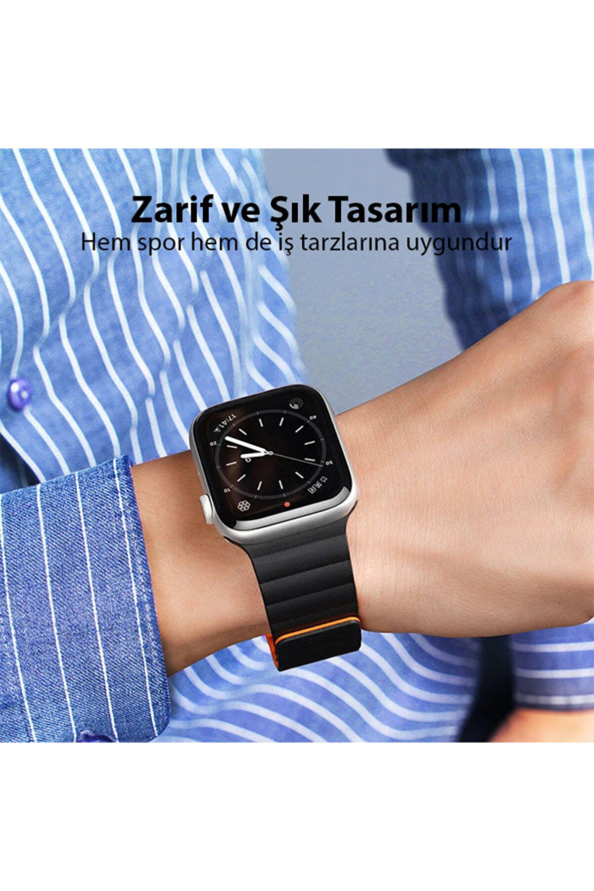 Dux Ducıs Apple Watch 38/40/41Mm İçi̇n Manyeti̇k Zi̇nci̇r Versi̇yon Pu Deri̇ Kayış - Dropx2614-1265