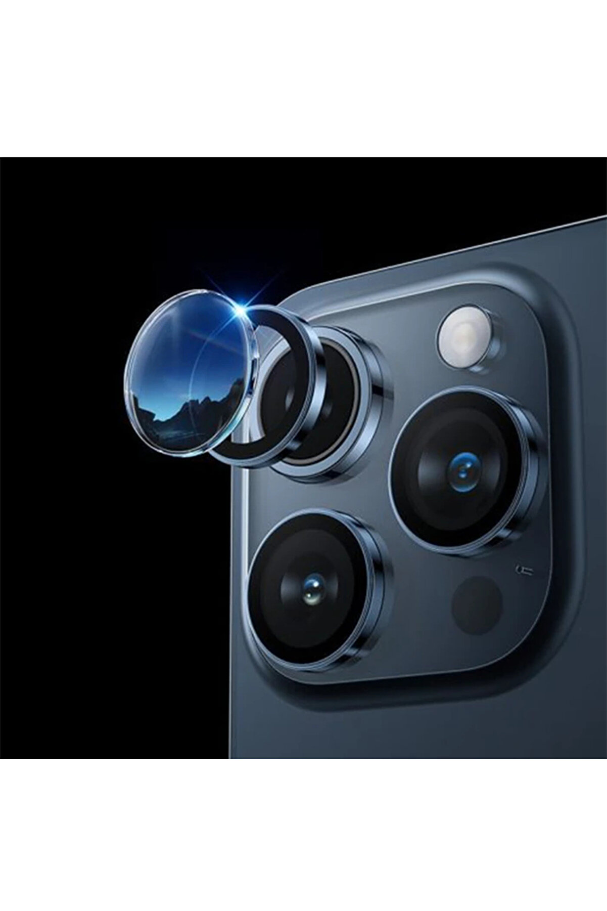 Hoco Crystal Clear İphone 15 Pro-15 Pro Max Hd 3D Metal Çerçeveli̇ Kamera Koruy - Dropx9008-4140