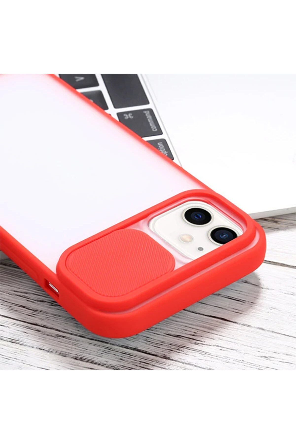 Ally İphone 12 6.1 Kamera Lens Korumalı Sürgülü Tpu Şeffaf Kılıf-(1903) - Dropx5294-1008