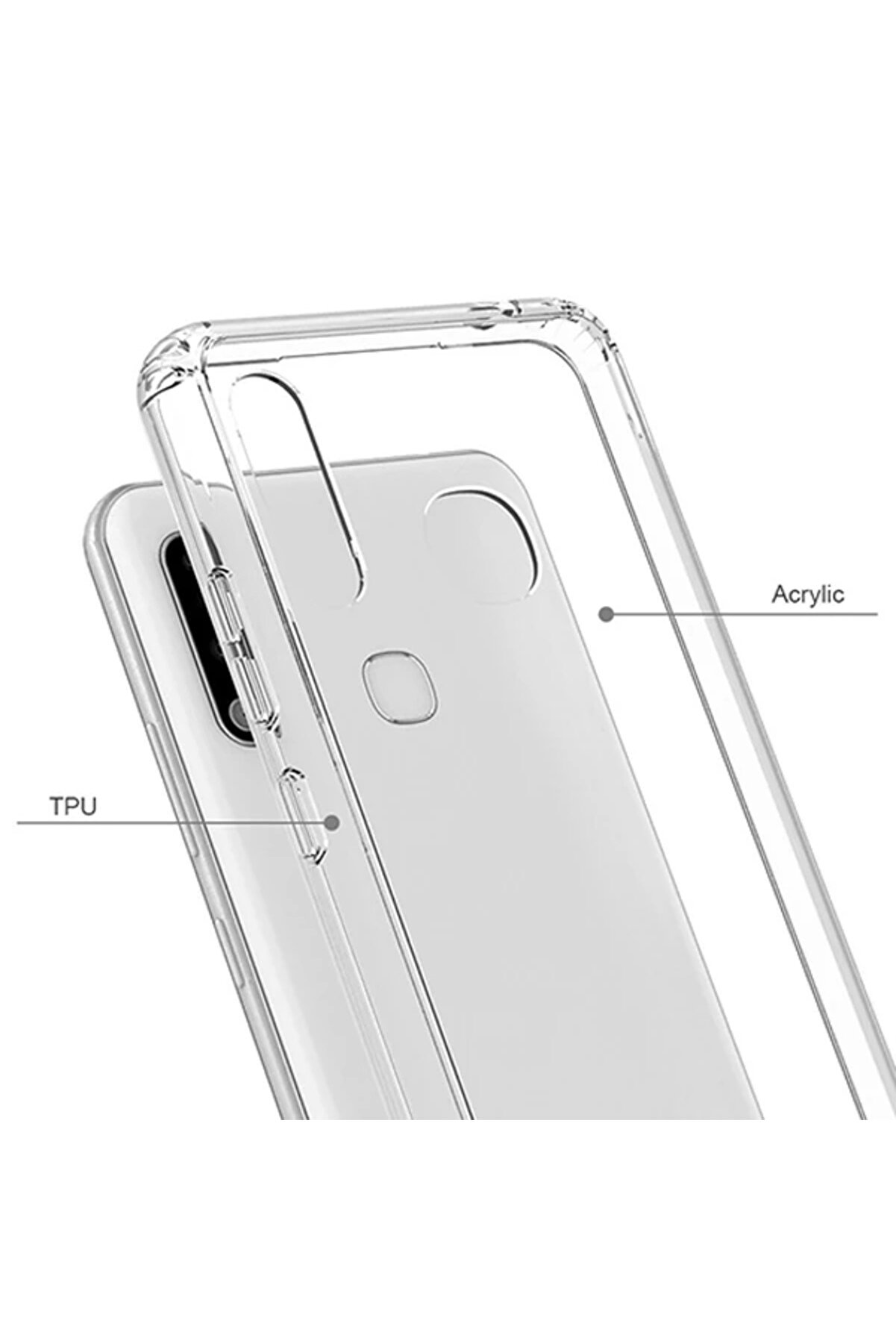 Ally Sm Galaxy A70E Uyumlu Anti̇-Drop Darbe Emi̇ci̇ Si̇li̇kon Kılıf Shockproof Kılıf-(5775) -Hrn9095-6565