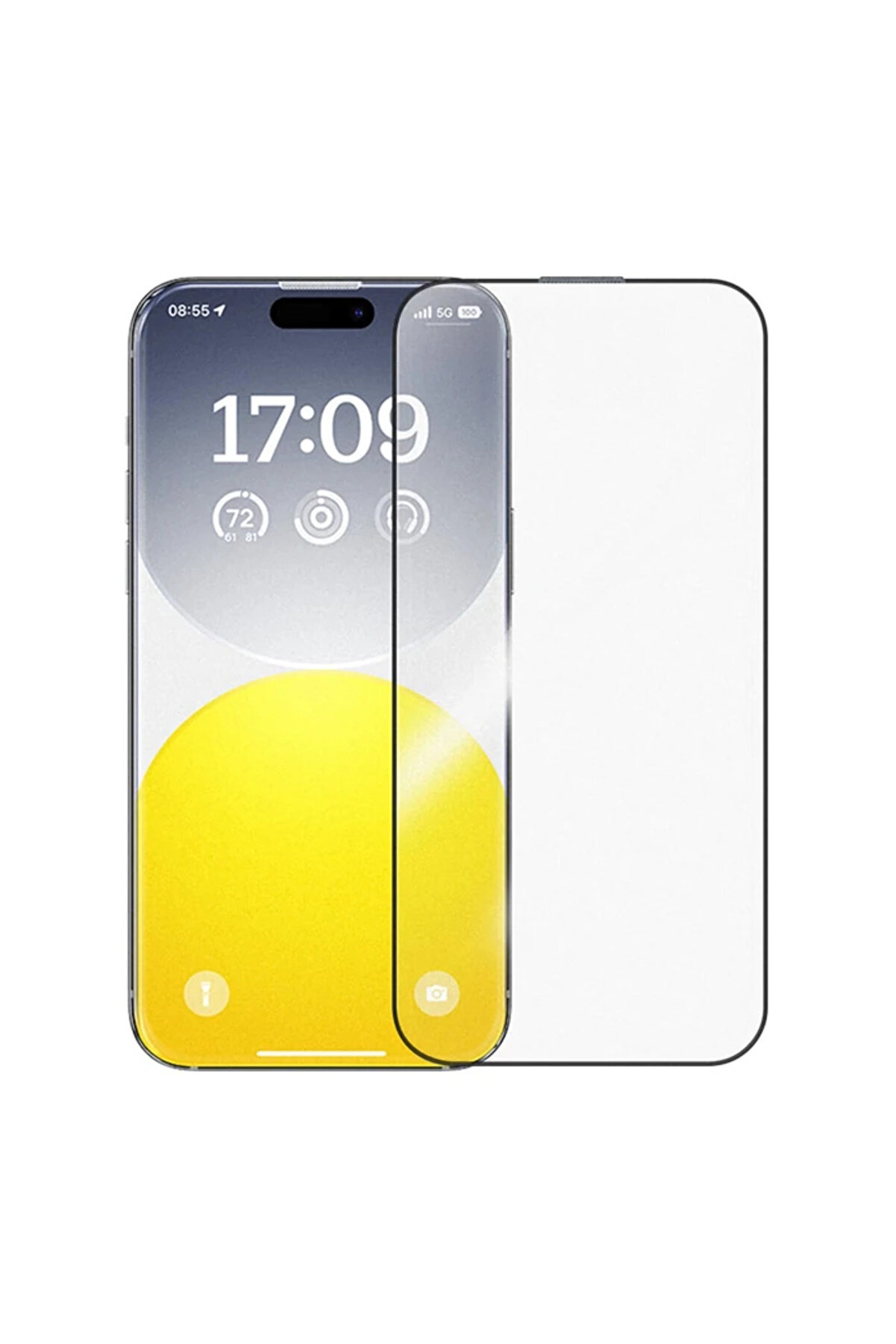 gizmurstore Crystalline iPhone 15 Pro max için Parlama Önleyici Tempered Cam Ekran Koruyucu-(5 - GMS4437-2450