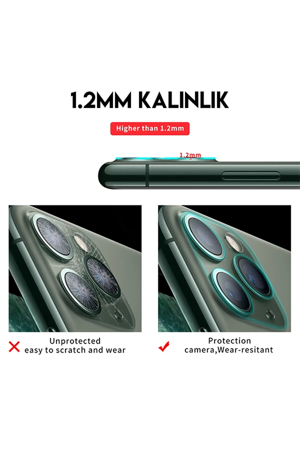 İphone 11 Pro 11 Pro Max Full Tempered Kamera Koruyucu Kırılmaz Cam-(1903) - Dropx3745-2510