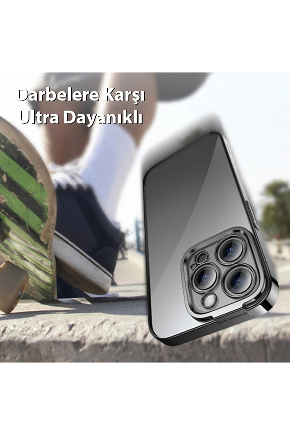 Gli̇tter İphone 14 Pro 6.1 Renkli̇ Kenar Si̇li̇kon Kılıf + Tempered Ekran Koruyucu - Dropx9573-7340