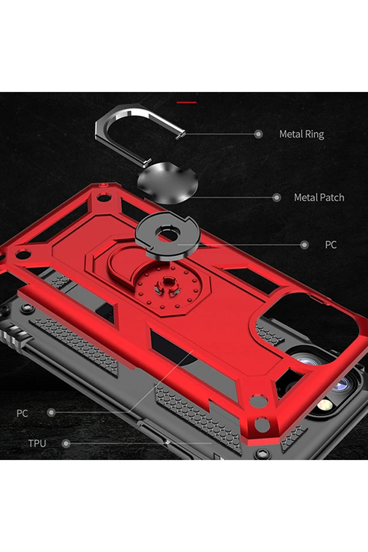 Ally İphone 11 Pro Max 6.5İnch Yüzüklü Kılıf Armor Shockproof Ri̇ng Kılıf-(577 - Gms6484-7514