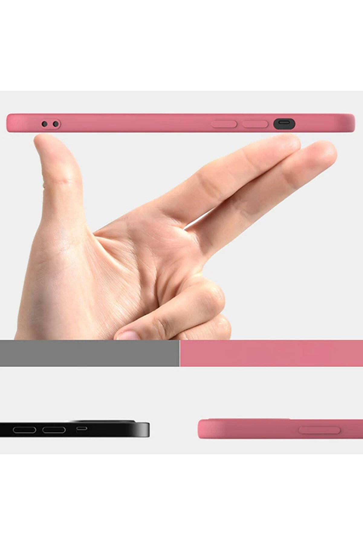 İphone 12 Pro Max 6.7 Lansman Kılıf İçi̇ Kadi̇fe Soft Si̇li̇kon Kılıf-(5775) - Gms1737-4231