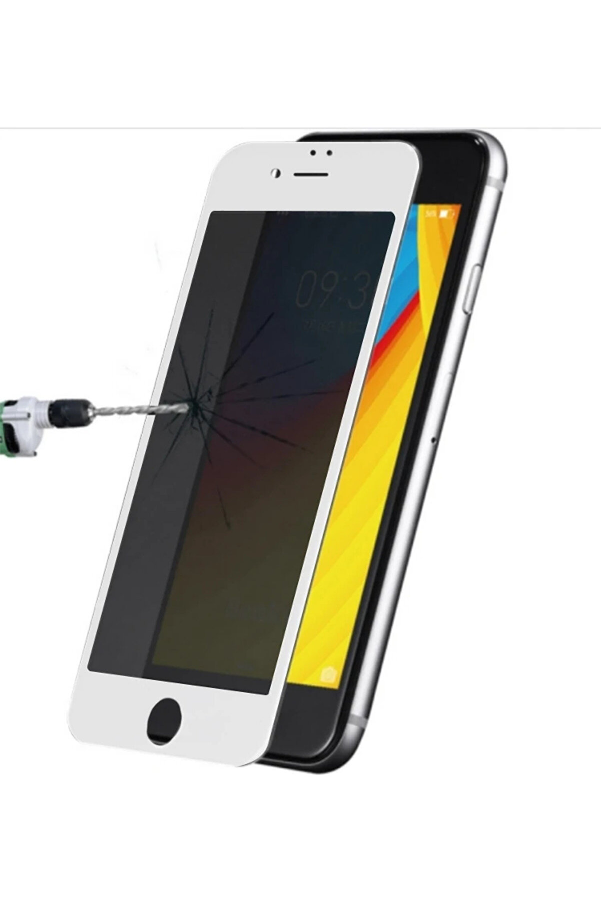 gizmurstore iPhone SE3-SE2 İPhone 8-7 3D Full Privacy Gizlilik Kırılmaz Cam Ekran Koruyucu-(5 - GMS6965-8813