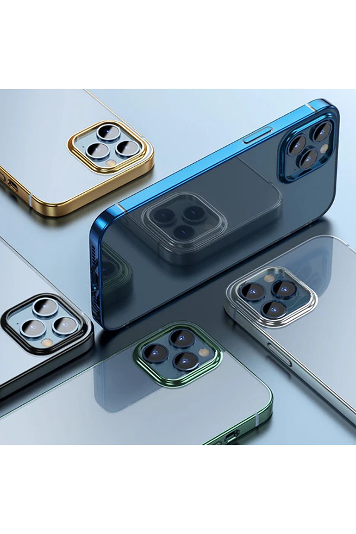 Gli̇tter İphone 12 Pro Max Şeffaf Lüx Si̇li̇kon Kılıf Soft Tpu Kılıf-(5775) - Gms7343-5265