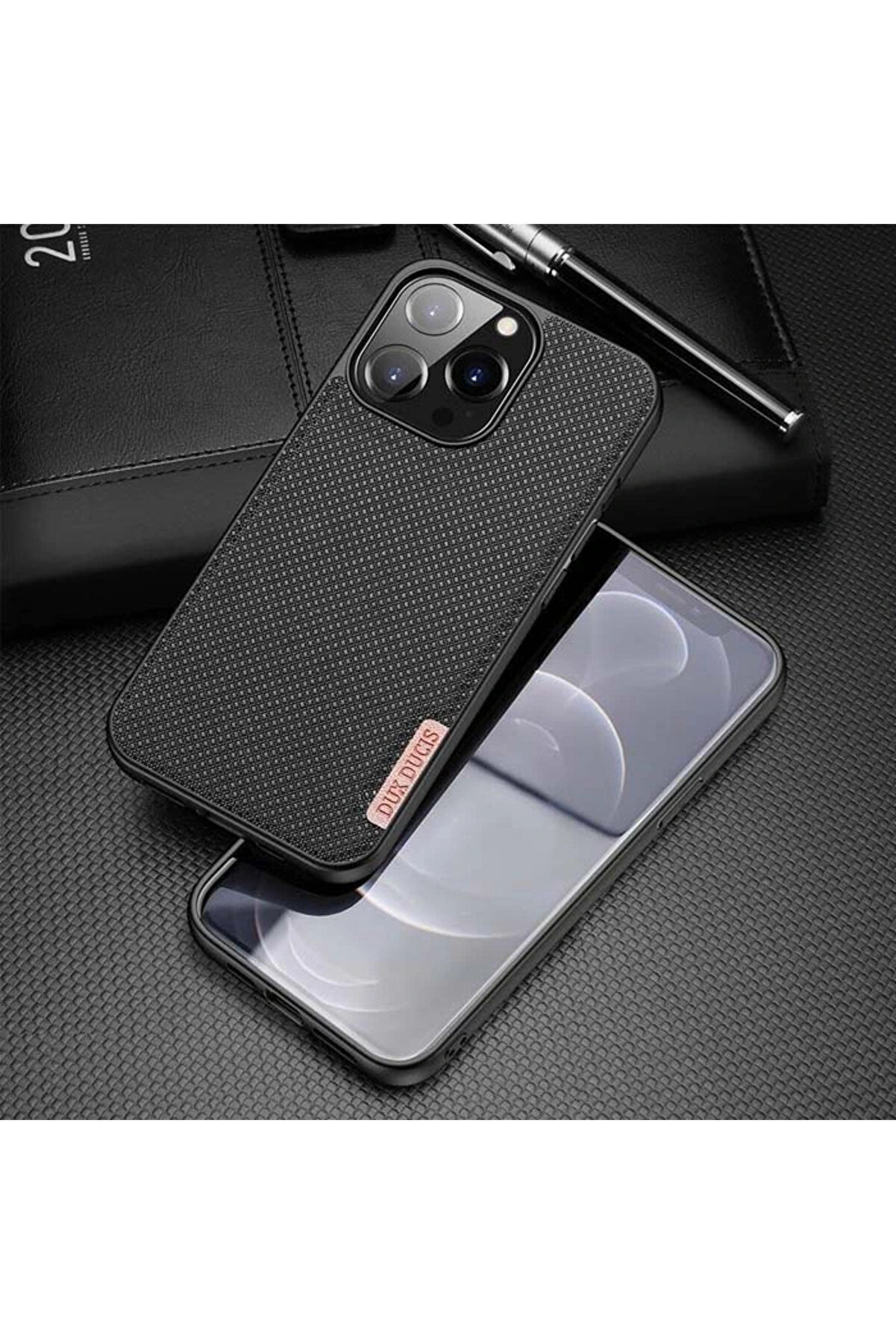 Dux Duci̇s Fi̇no Seri̇si̇ İphone 13 Pro Max Kılıf Premi̇um Dokuma Si̇li̇kon Kılıf-( - Dropx3922-7057