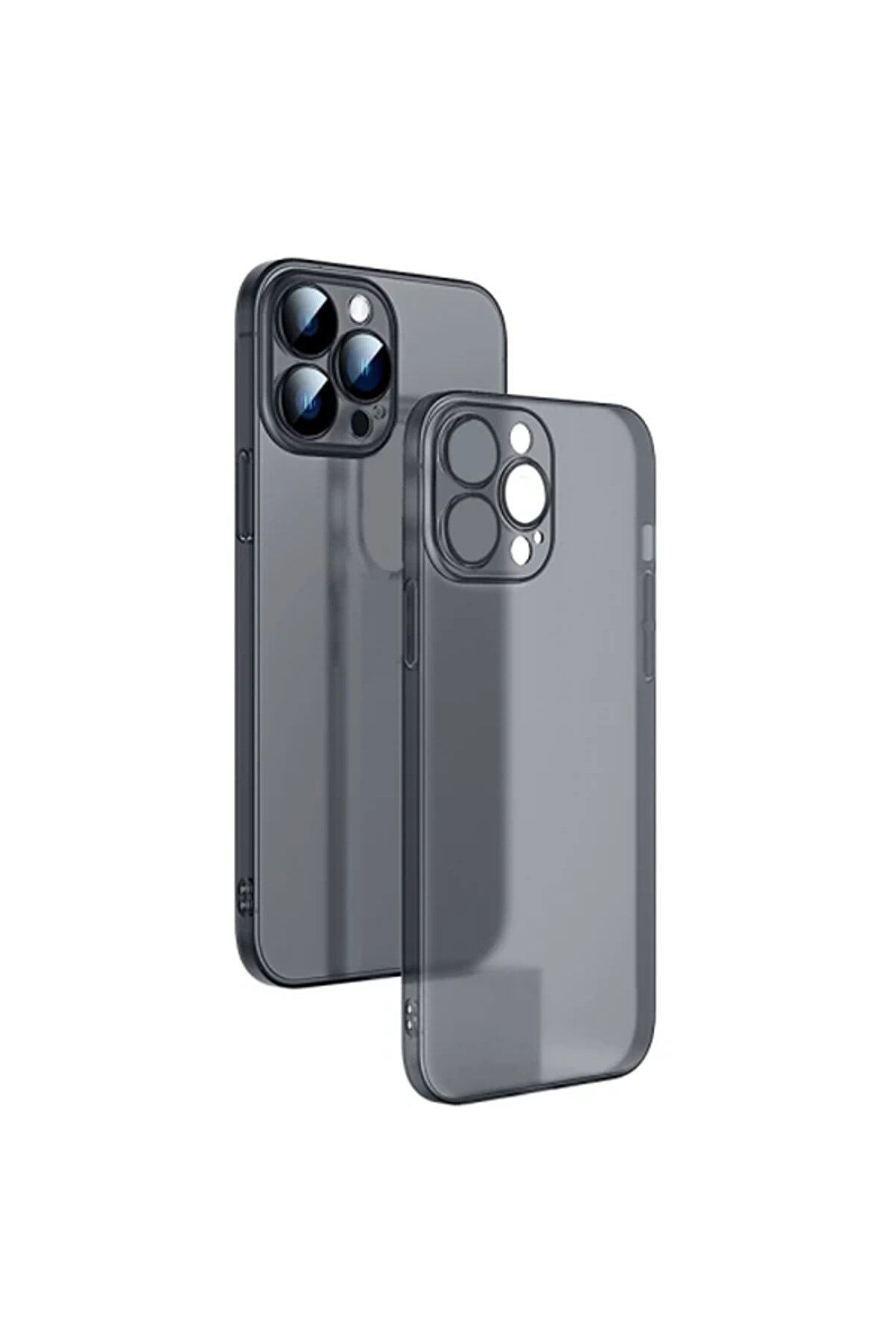 Ally İphone 13 Pro Max 6.7İnch Frosted Glass Şeffaf Kamera Korumalı Kılıf-(1 - Dropx7424-7021