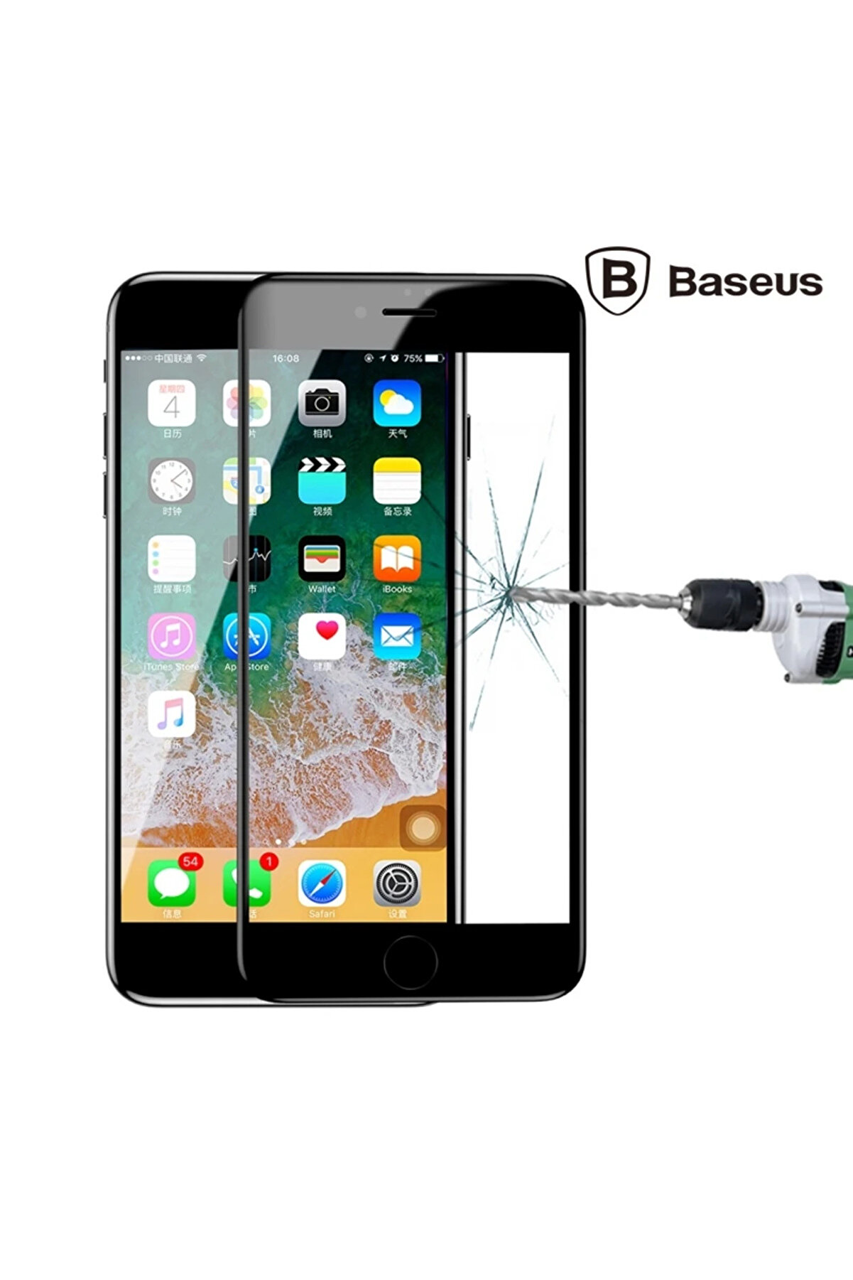 CepteToptan İPhone 78 Plus 4D Cam Ekran Koruyucu Kavisli Full Kaplama Kırılmaz Cam-(1903) - DROPX2123-5362
