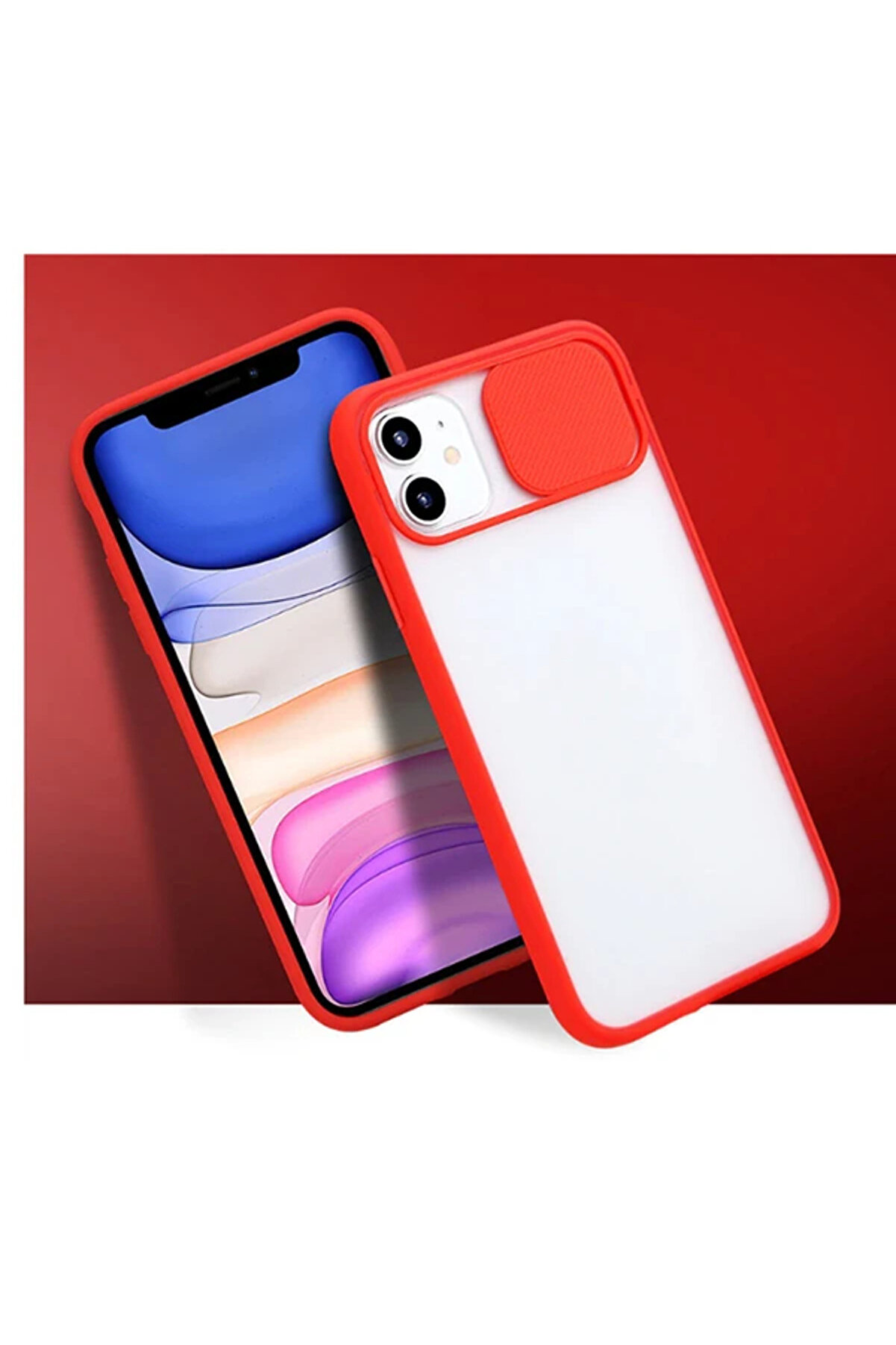 Ally İphone 12 Mi̇ni̇ 5.4 Kamera Koruyucu Sürgülü Şeffaf Kılıf-(1903) - Dropx1088-9859