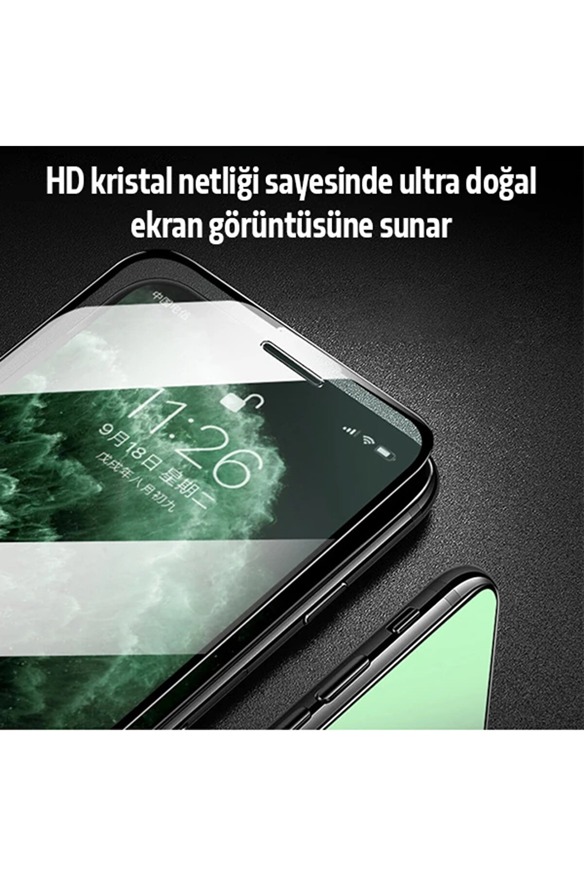 Ally İphone 11 Pro-Xs 5.8 Anti̇ -Blue Green Li̇ght G&ouml;z Korumalı Tempered Full E - Dropx8306-8353