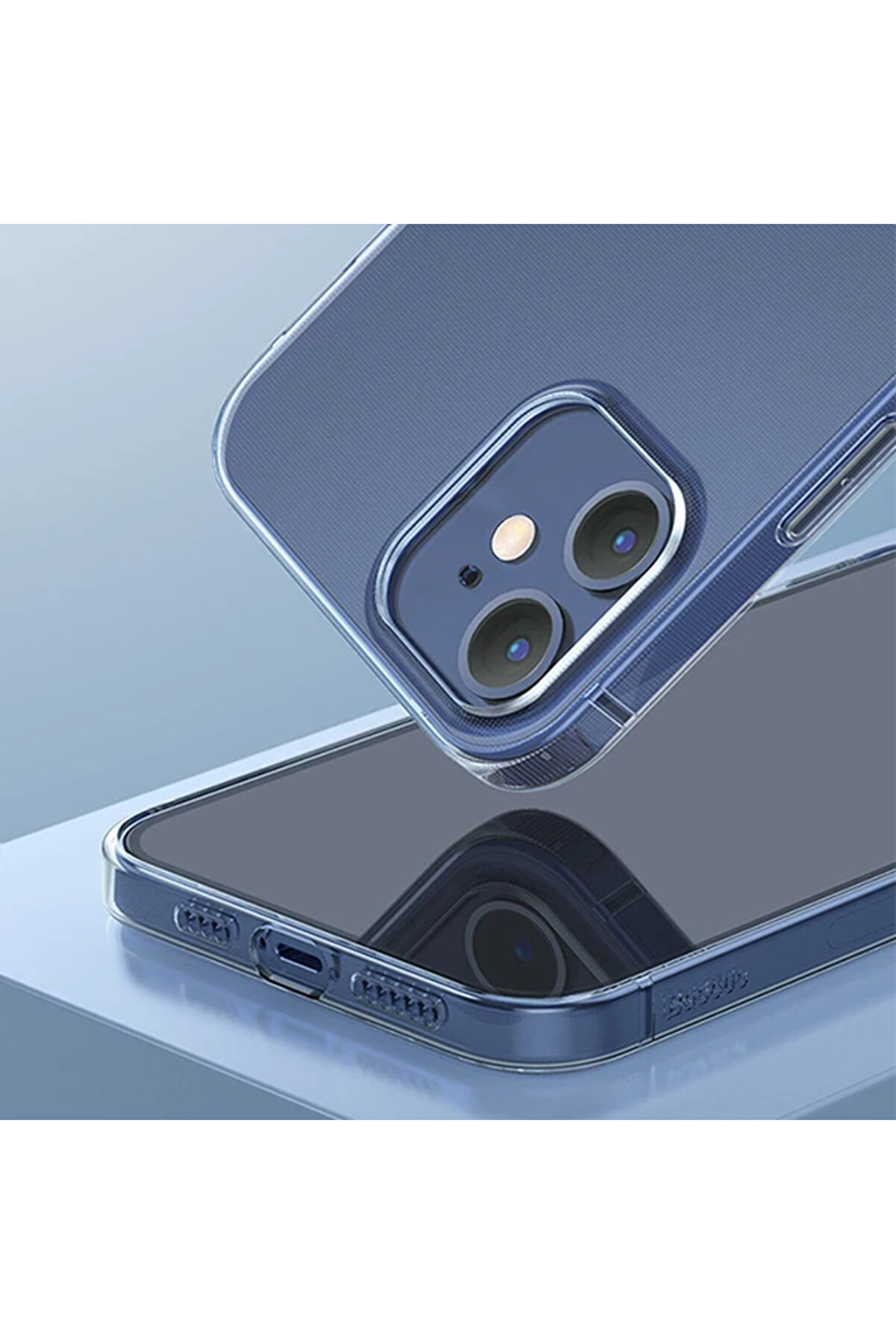 Si̇mple Case İphone 12 Mi̇ni̇ 5.4 İnce Si̇li̇kon Şeffaf Kılıf-(5775) - Gms3887-3036