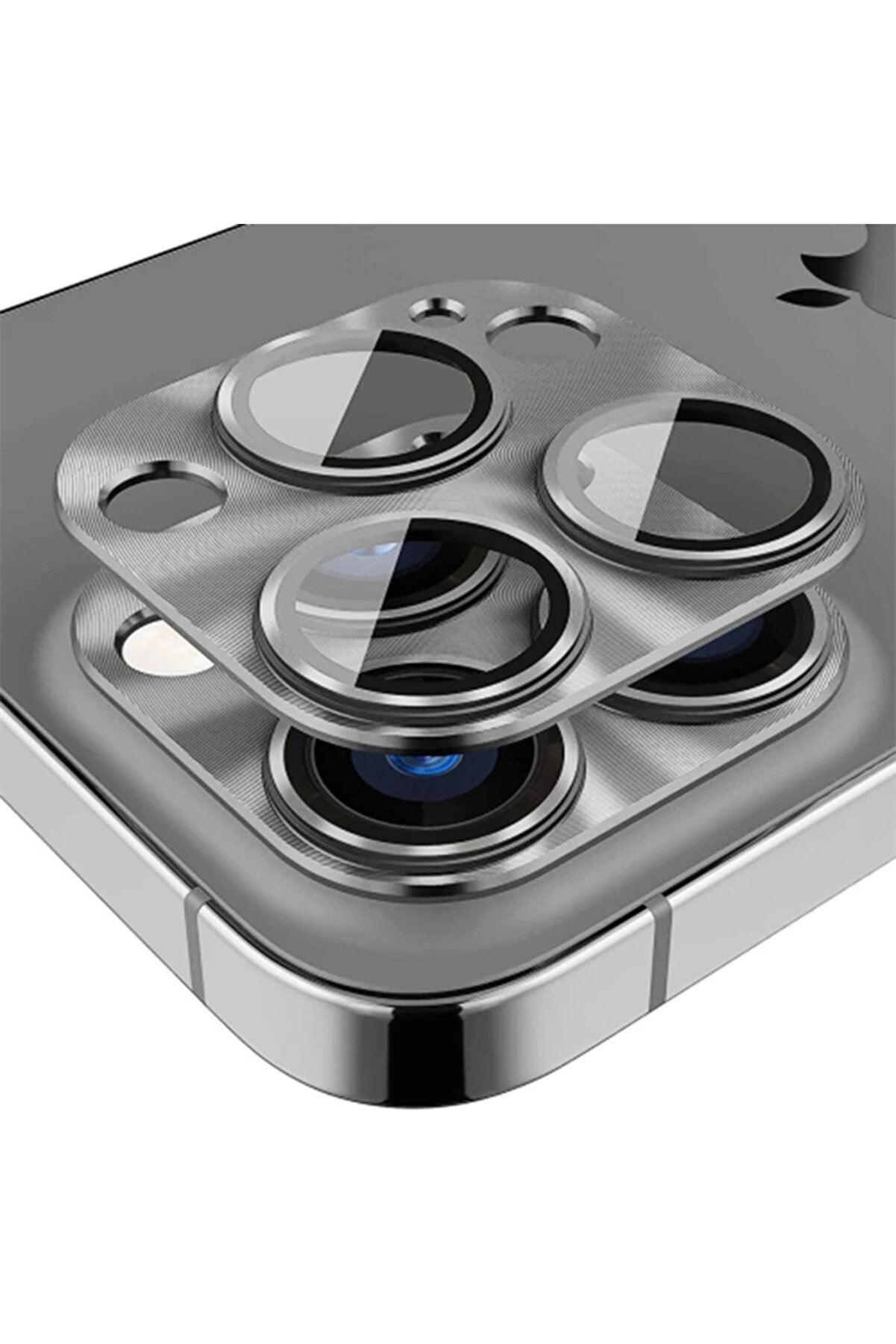 Ally İphone 15 Pro-15 Pro Max Metal Tempered Kamera Lens Koruyucu-(5775) - Gms7759-6718