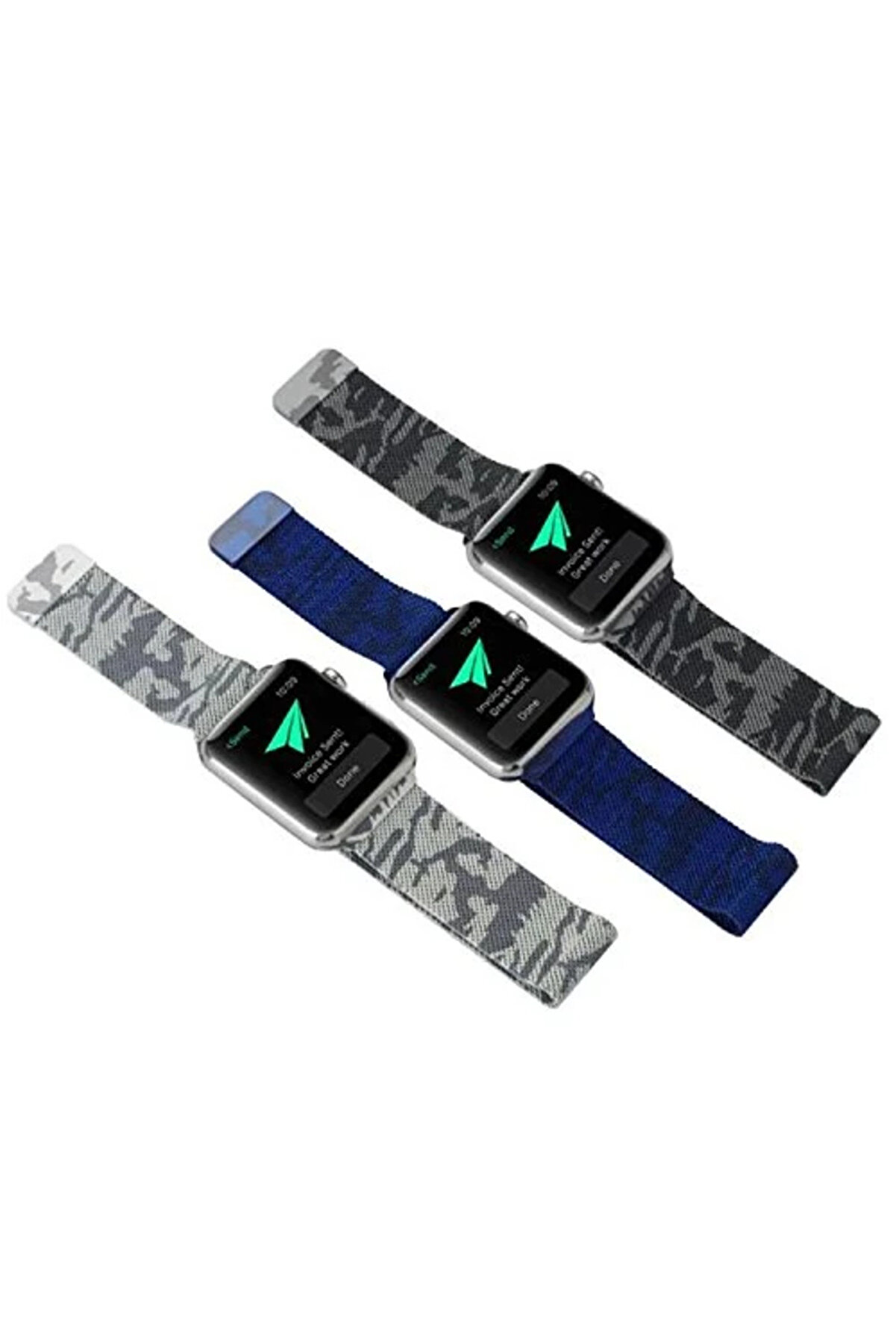 Ally Apple Watch 7-8 45Mm 6-5-4 44Mm Kayış Kordon Metal Mi̇lano Loop Kamuflaj 3 - Dropx2458-1444