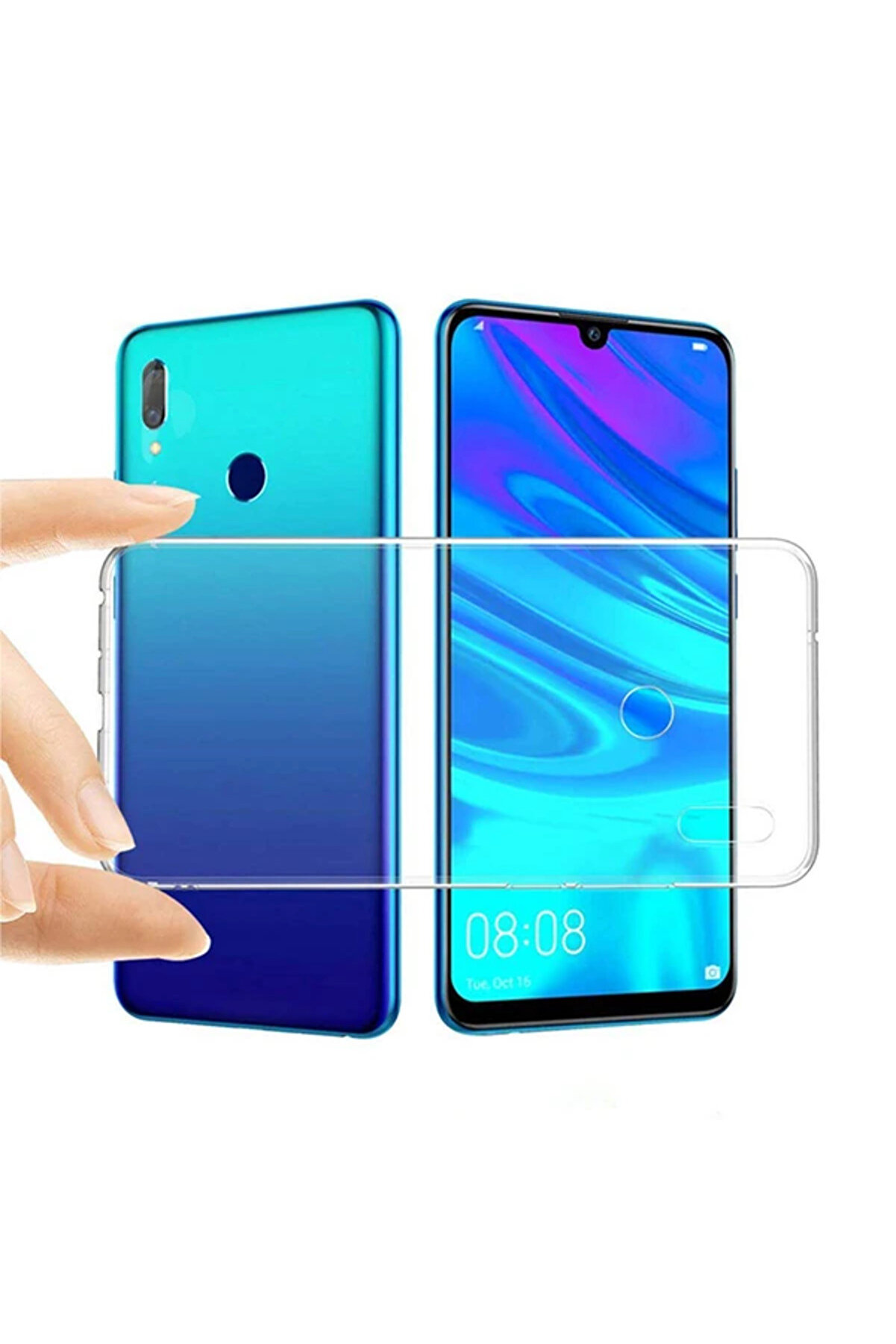 Huawei̇ P Smart 2019 Kamera Korumalı Şeffaf Si̇li̇kon Kılıf-(5775) - Gms4245-4845