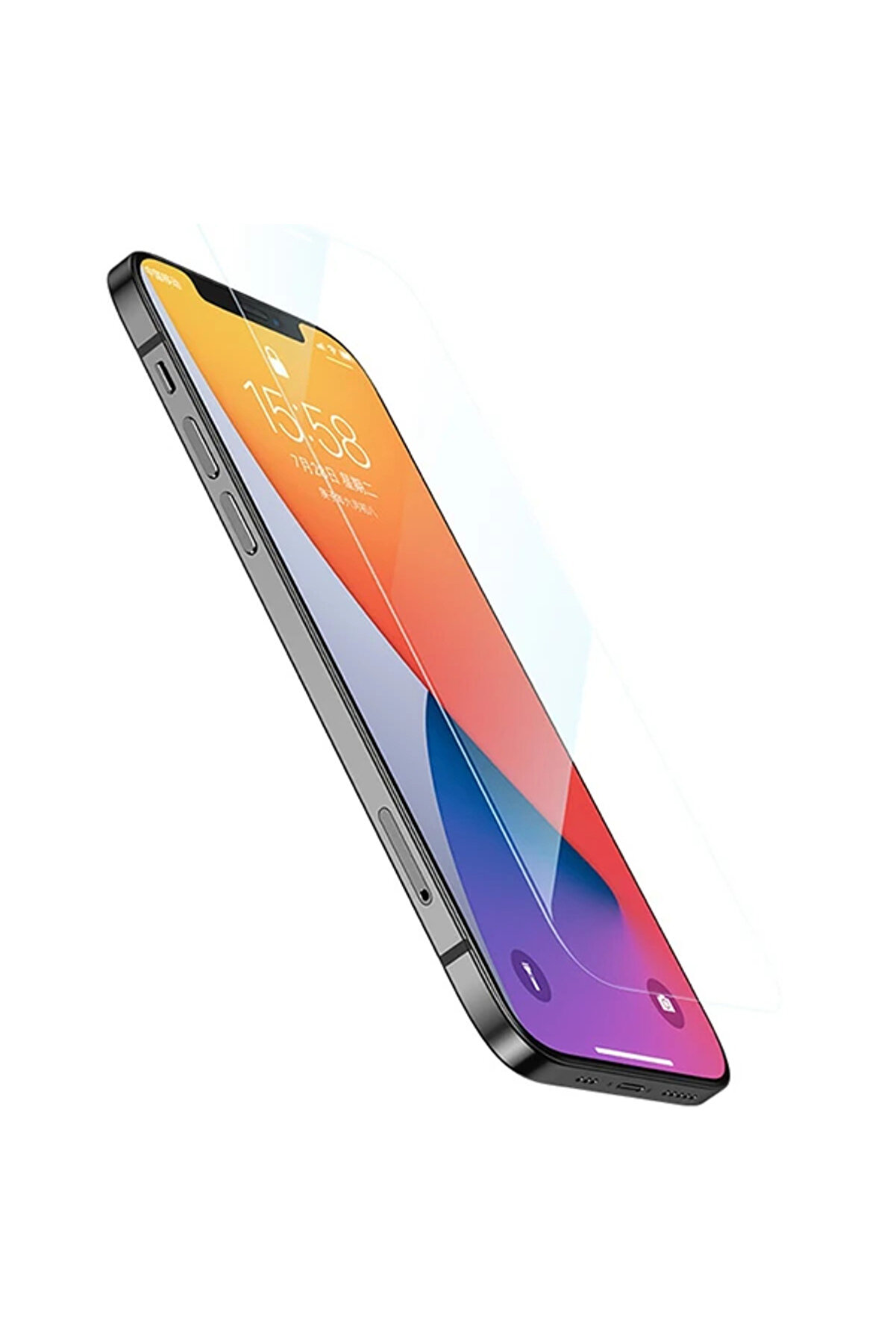 CepteToptan ALLY iPhone 12-İPhone 12 Pro 6.1 Tempered Cam Ekran Koruyucu-(1903) - DROPX3199-8361
