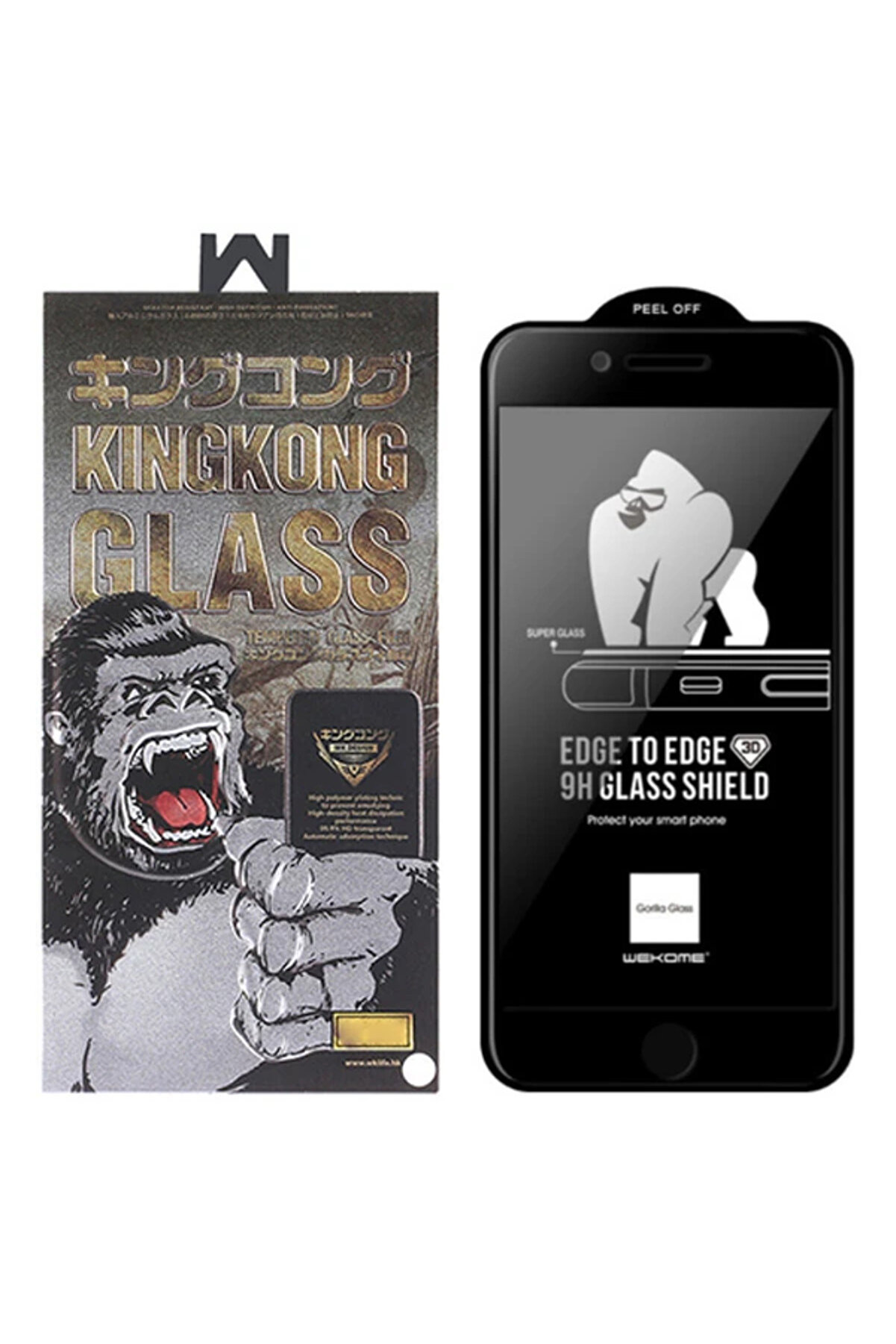 gizmurstore WK iPhone SE3-SE2 İPhone 8-7 Kingkong Curved Tempered Cam Ekran Koruyucu-(5775) - GMS3655-3677
