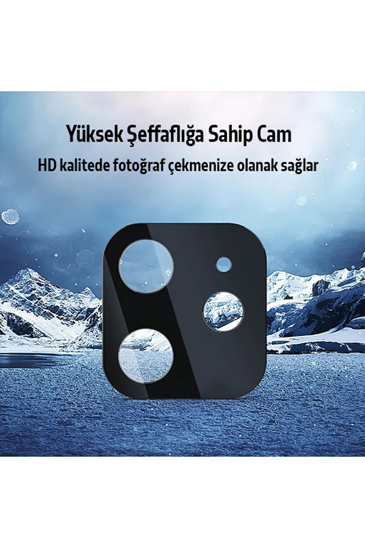 İphone 12 6.1 2İn1 Full Glue Tempered Cam Ekran Koruyucu +Kamera Lens Set-(190 - Dropx7226-1051