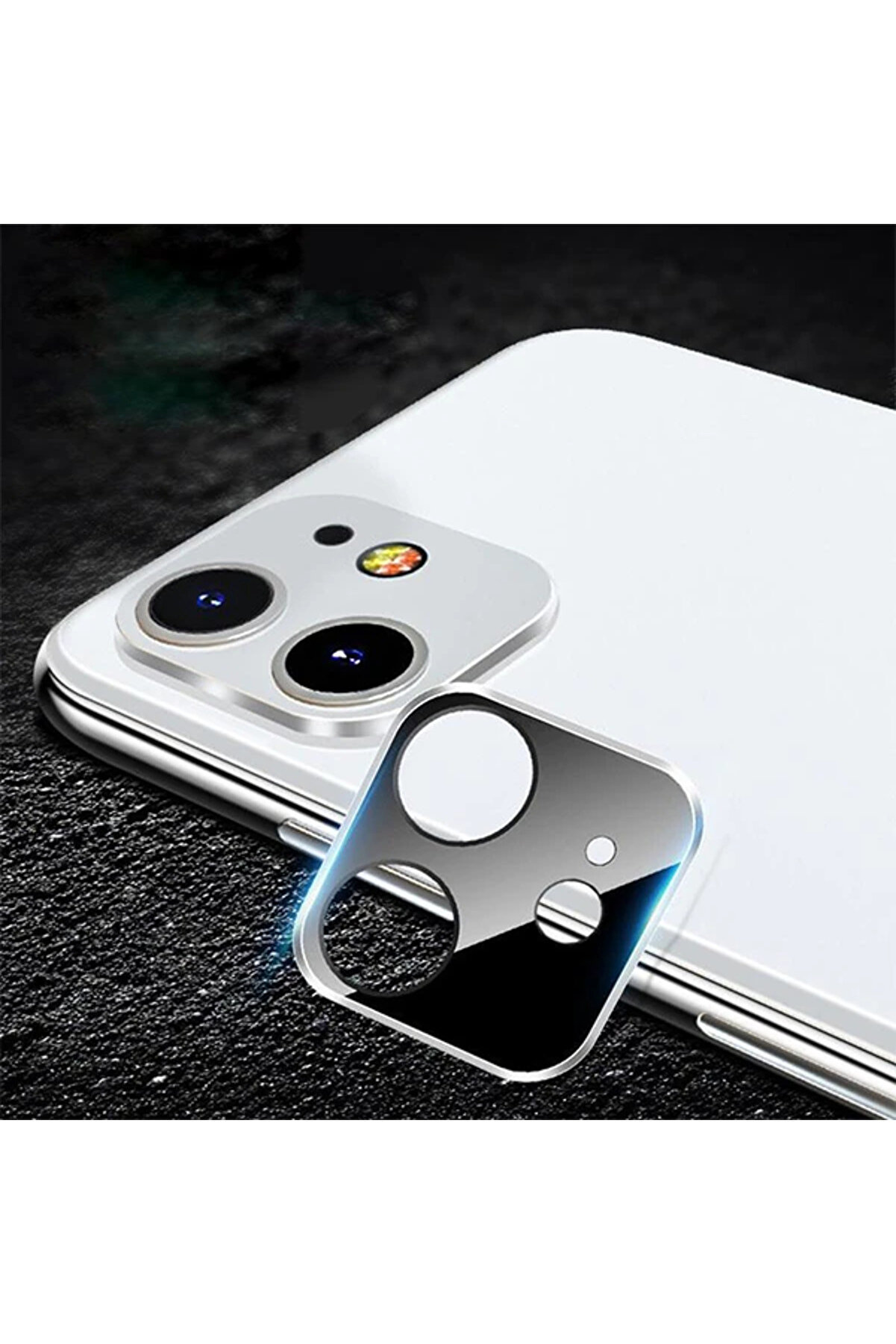 gizmurstore iPhone 11 6.1 İnch 3D Metal Kamera Koruyucu Metal Lens-(5775) - GMS1358-5109