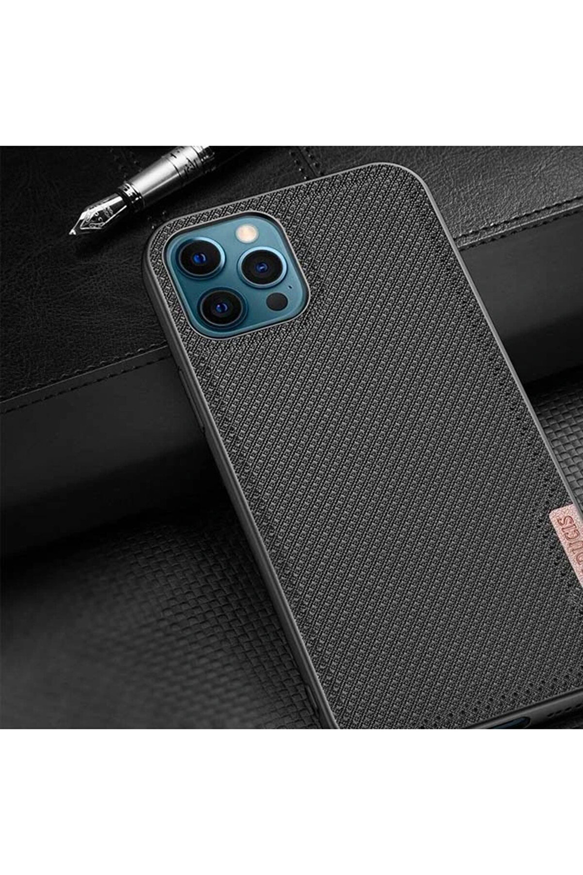 Dux Duci̇s Fi̇no Seri̇si̇ İphone 12 Pro Max Kılıf Premi̇um Dokuma Si̇li̇kon Kılıf-( - Dropx5043-6828