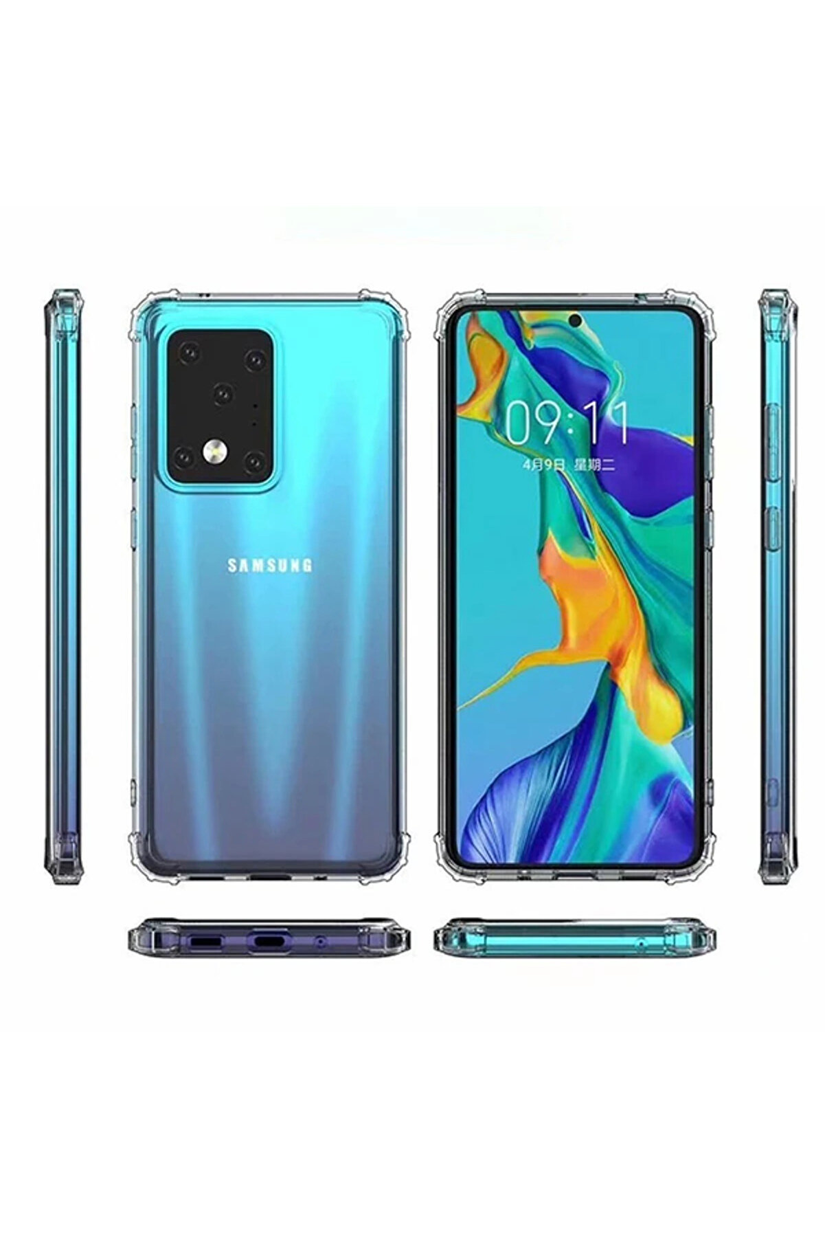 Ally Samsung Galaxy S20+ Ultra Anti̇-Drop Darbe Emi̇ci̇ Si̇li̇kon Kılıf-(5775) - Gms3884-4324