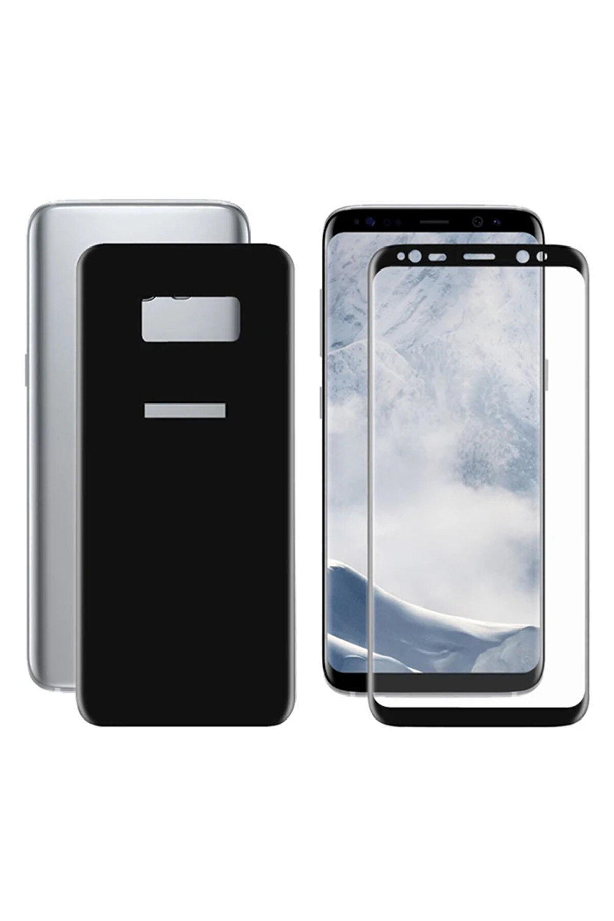 Ally Samsung Galaxy S8 İ&ccedil;i̇n Kavi̇sli̇ Full &Ouml;n Arka Cam Koruyucu-(5775) - Gms3021-2226