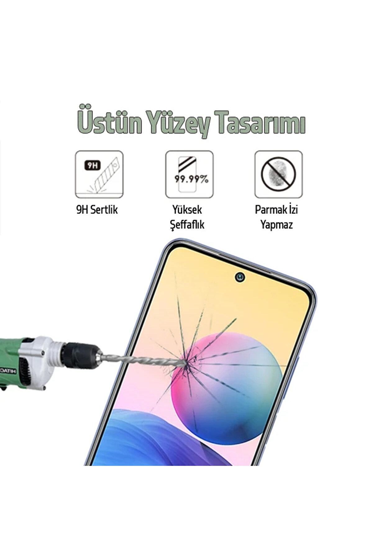 Xi̇aomi̇ Redmi̇ Note 10 Full Glue Full Kaplama Tempered Cam Ekran Koruyucu-(1903) - Dropx7470-8687