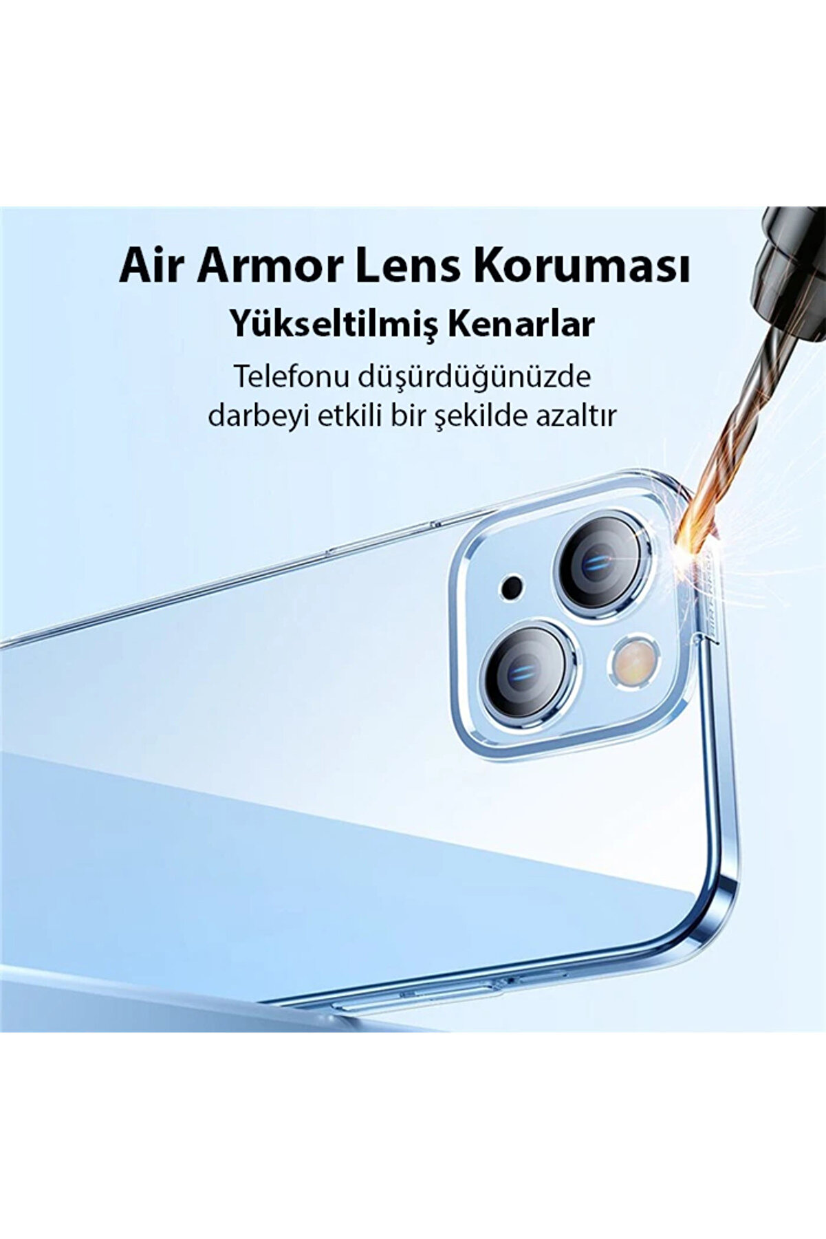 İphone 15 Crystal Seri̇si̇ Si̇li̇kon Kılıf + Tempered Ekran Koruyucu Set-(1903) - Dropx8377-1201