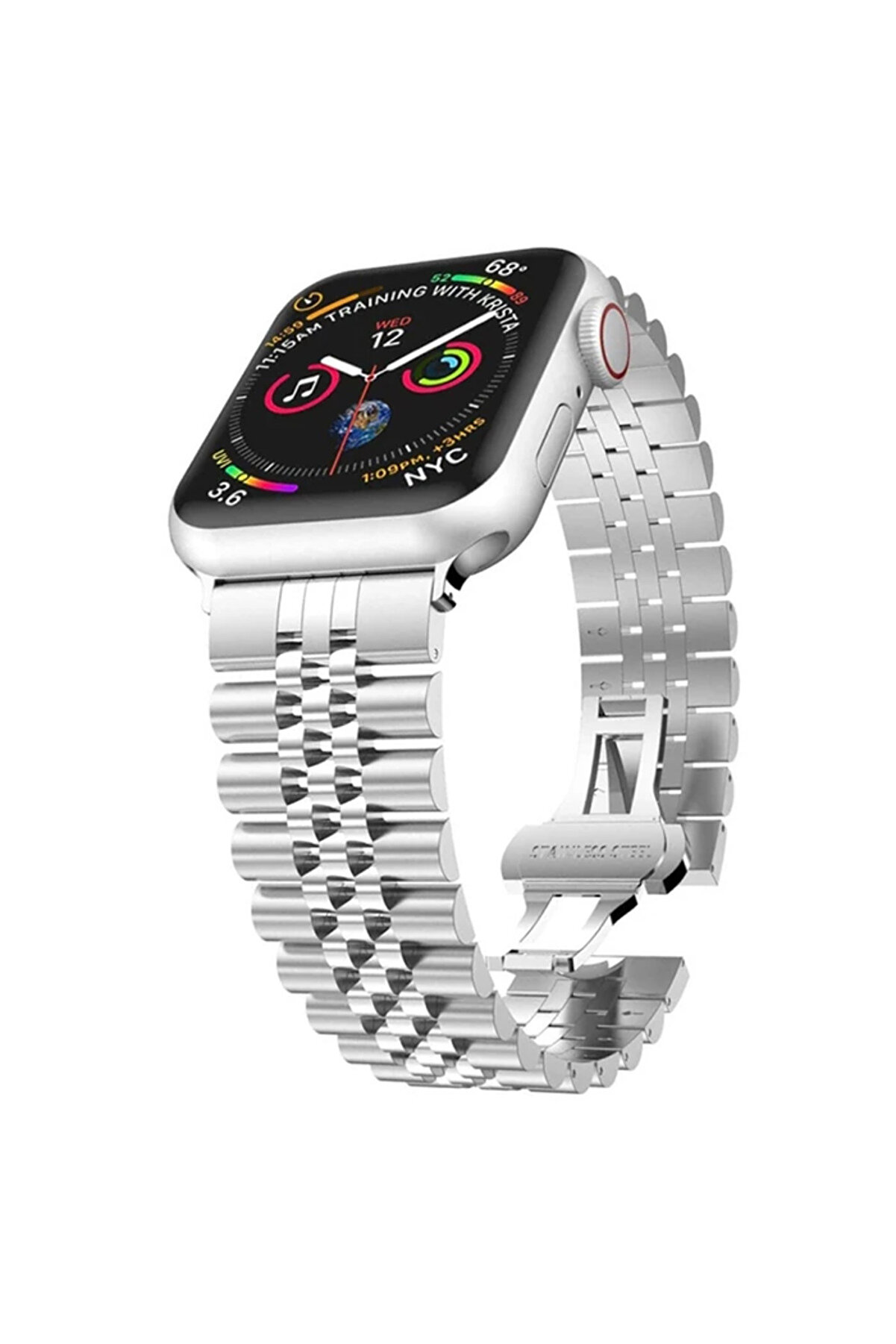 Ally Apple Watch 7-8 45Mm 6-5-4 44Mm Watch Ultra 49Mm Kayış Kordon Paslanmaz  - Dropx7056-1318