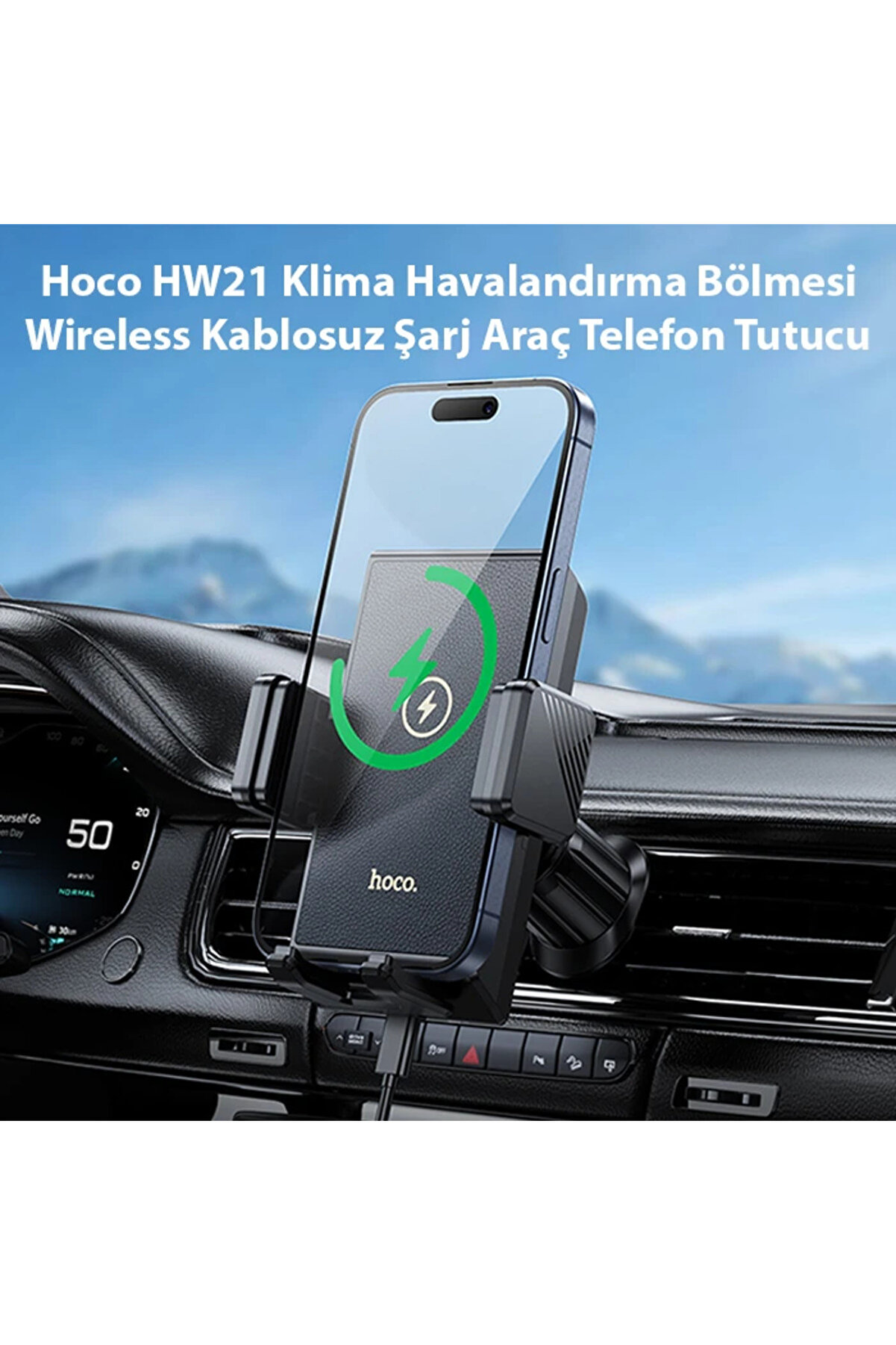 Hoco Hw21 Kli̇ma Havalandırma Bölmesi̇ Wi̇reless Kablosuz Şarj Araç Telefon Tut - Dropx3382-2842