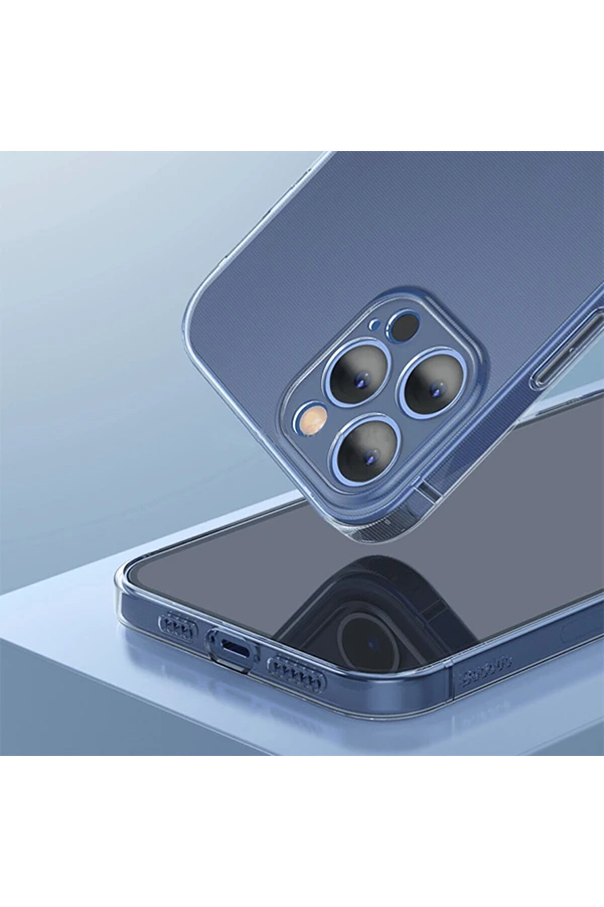 Si̇mple Case İphone 12 Pro Max 6.7 İnce Şeffaf Si̇li̇kon Kılıf-(1903) - Dropx1015-4198