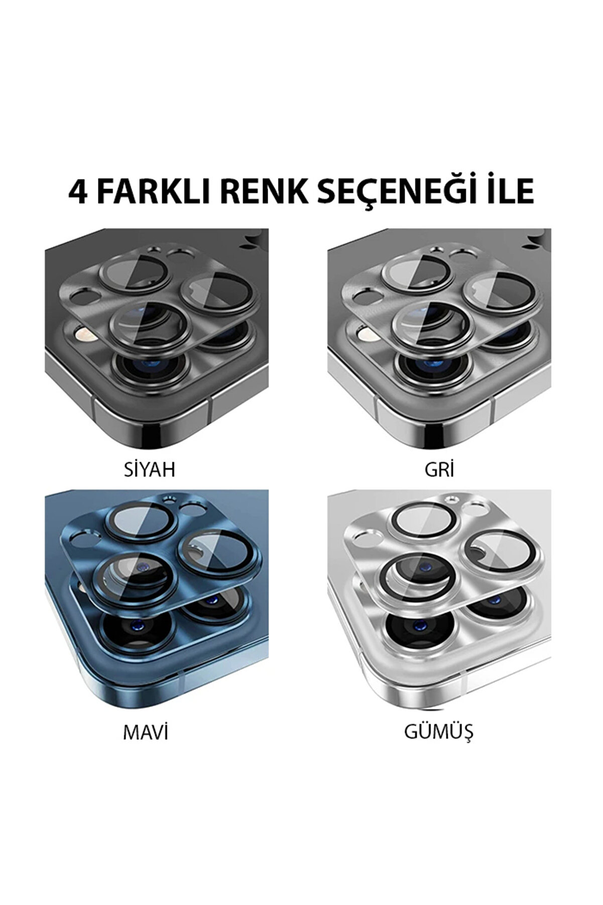 Ally İphone 15 Pro-15 Pro Max Metal Tempered Kamera Lens Koruyucu-(5775) - Gms7759-6718