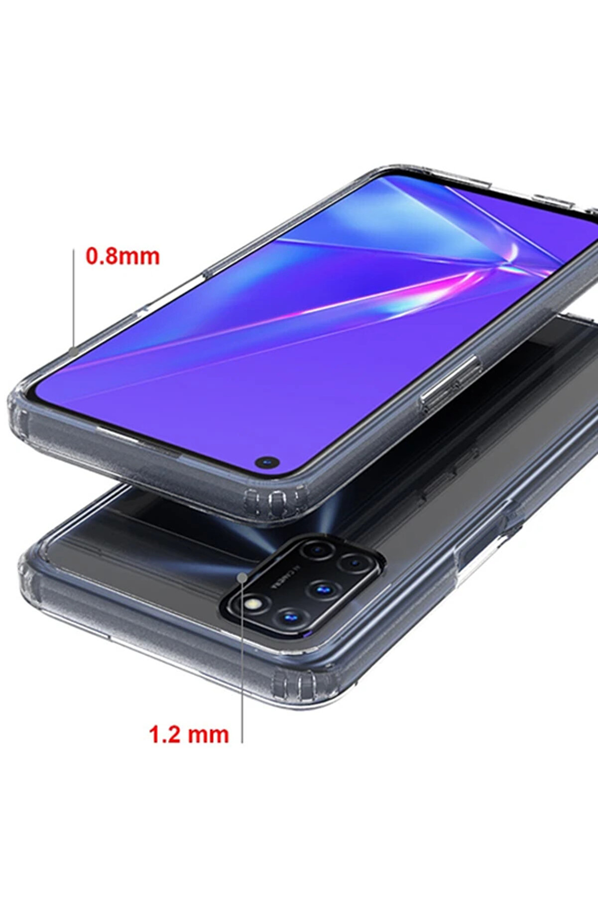 Oppo A52 / A72 / A92 Anti̇-Drop Si̇li̇kon Kılıf Shockproof Kılıf-(1903) - Tknal4527-2004